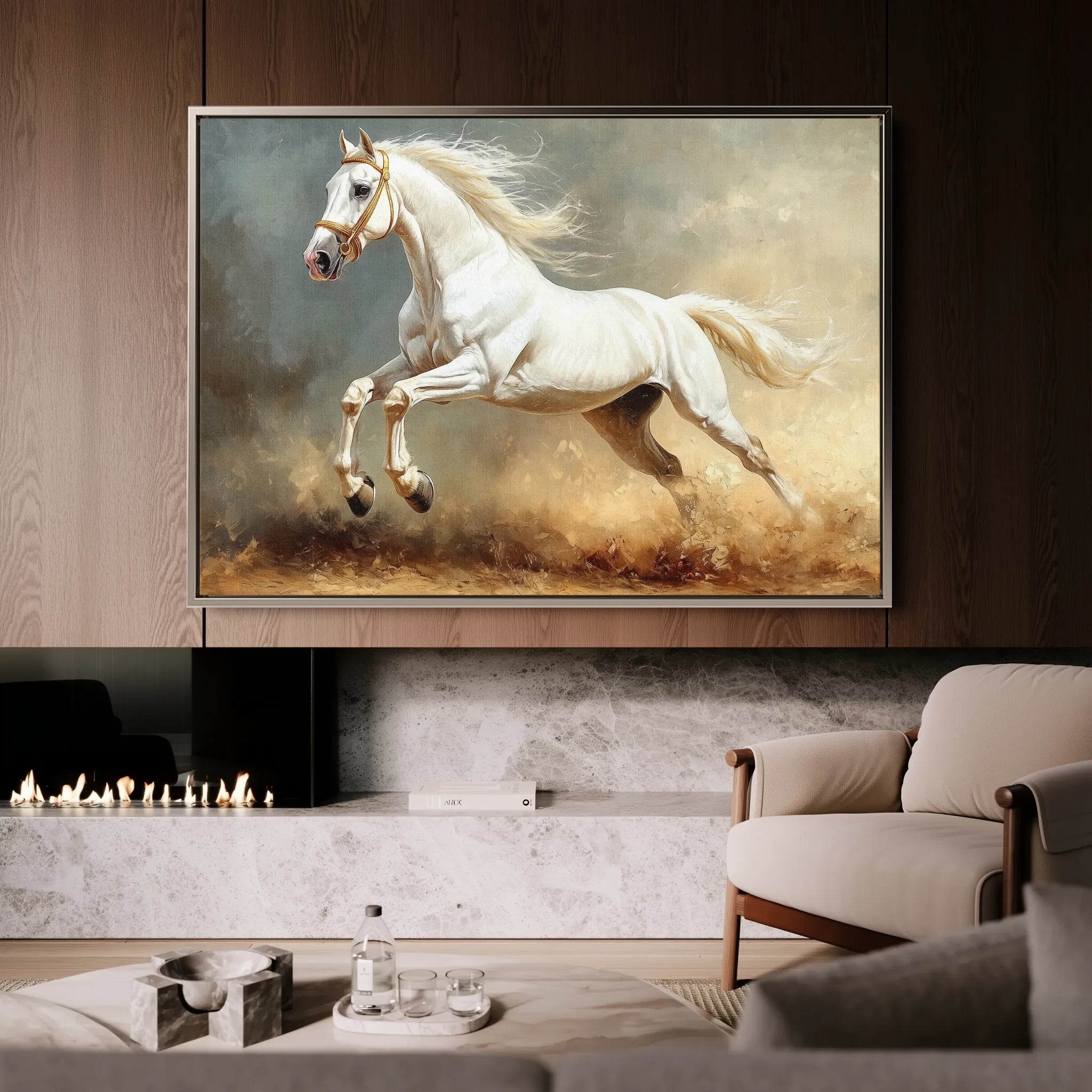 Horses 222 Canvas Art 18" x 24" / 45 x 60 cm / Black