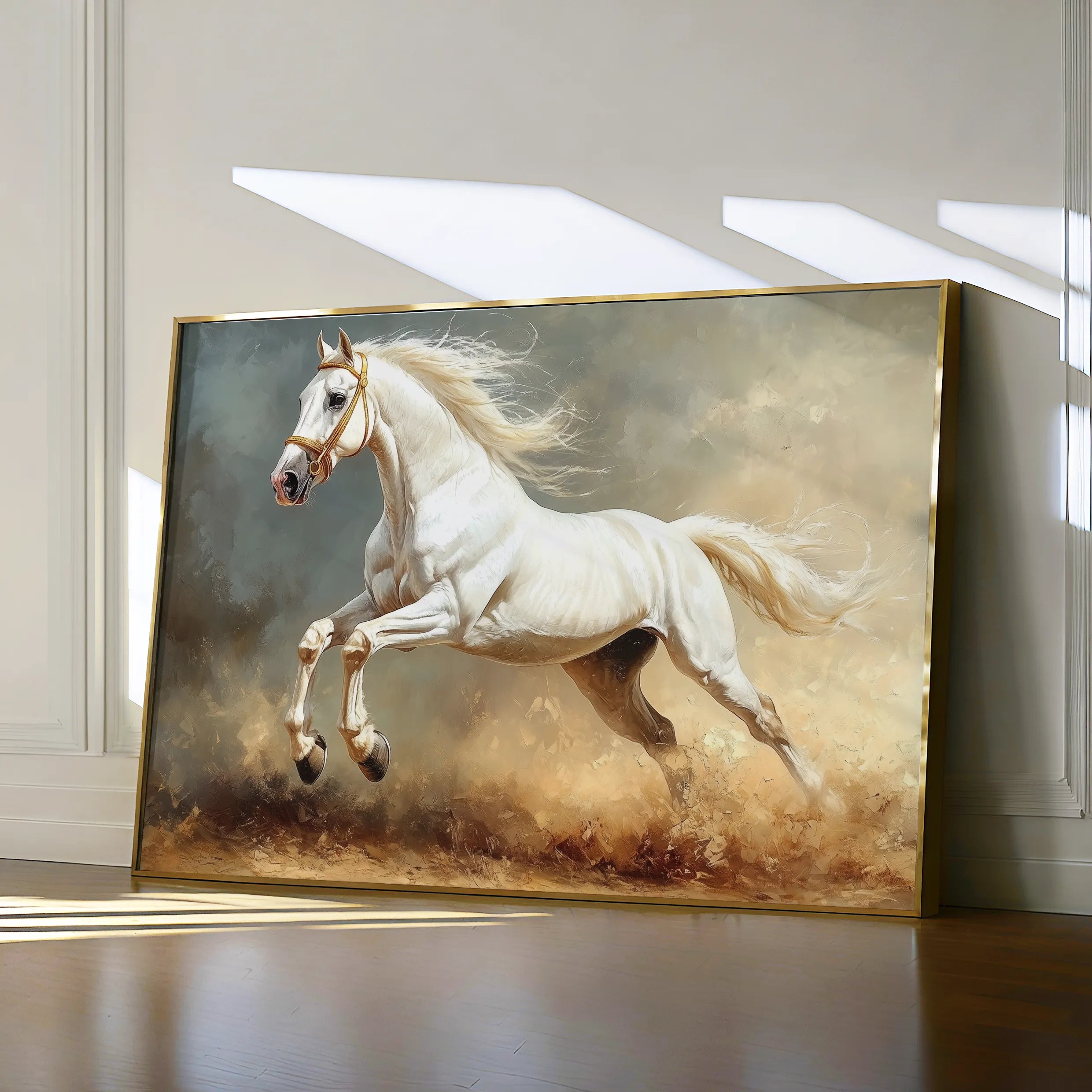 Horses 222 Canvas Art 18" x 24" / 45 x 60 cm / Black
