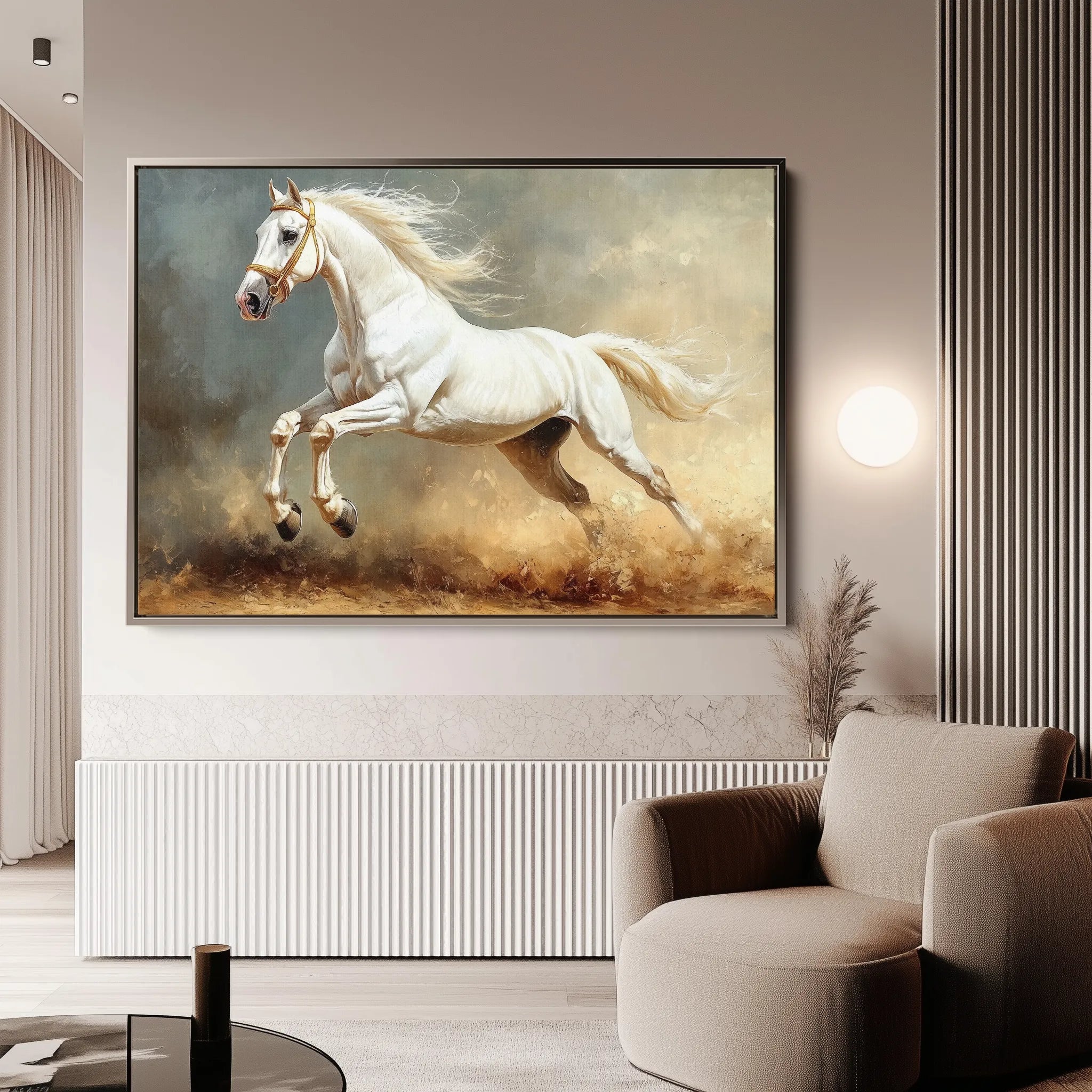 Horses 222 Canvas Art 18" x 24" / 45 x 60 cm / Black
