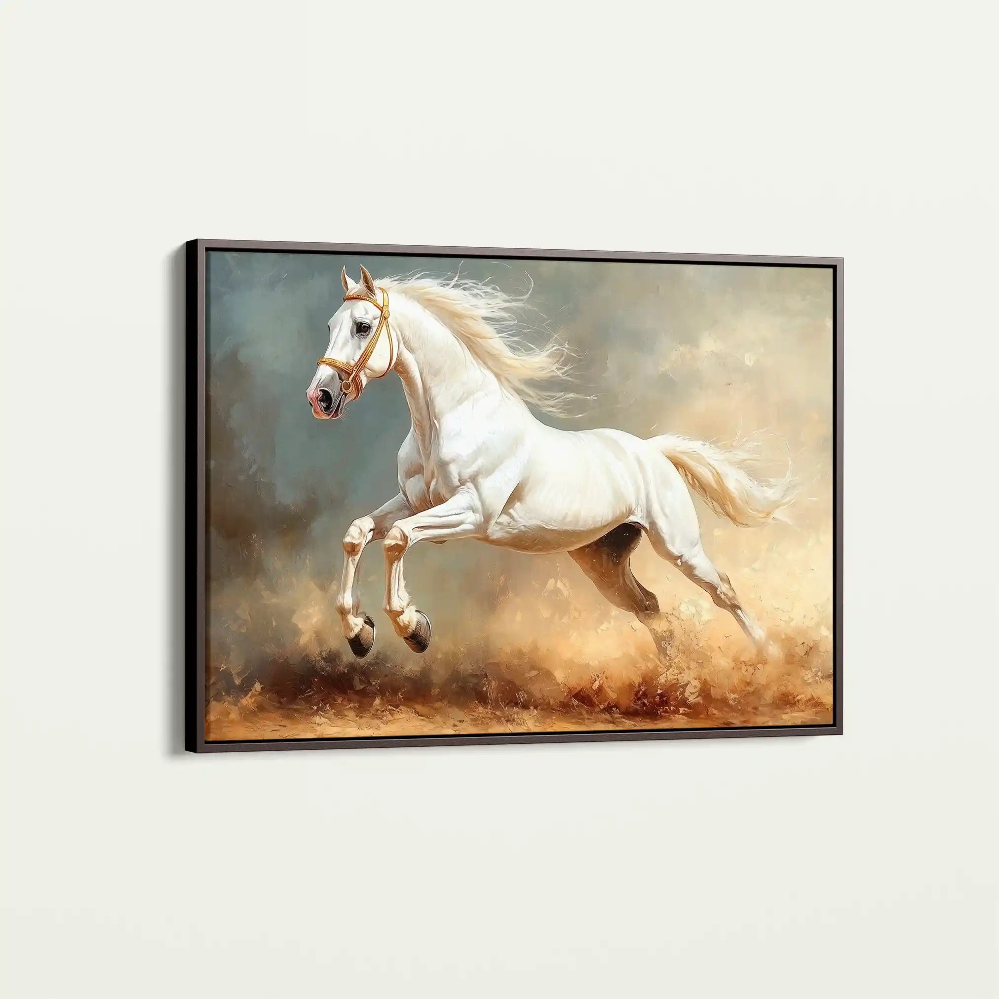 Horses 222 Canvas Art 60 x 40 cm / Black