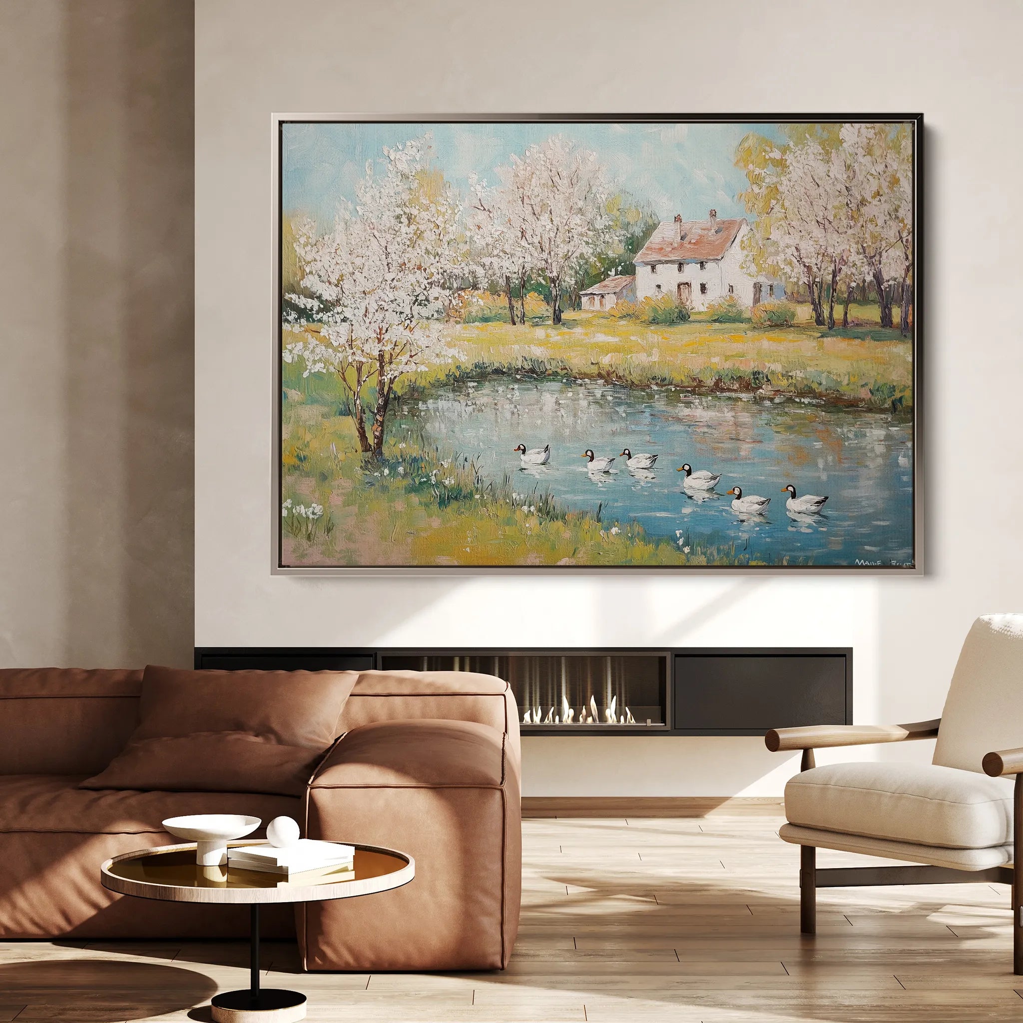 Landscape 222 Canvas Art 18" x 24" / 45 x 60 cm / Black