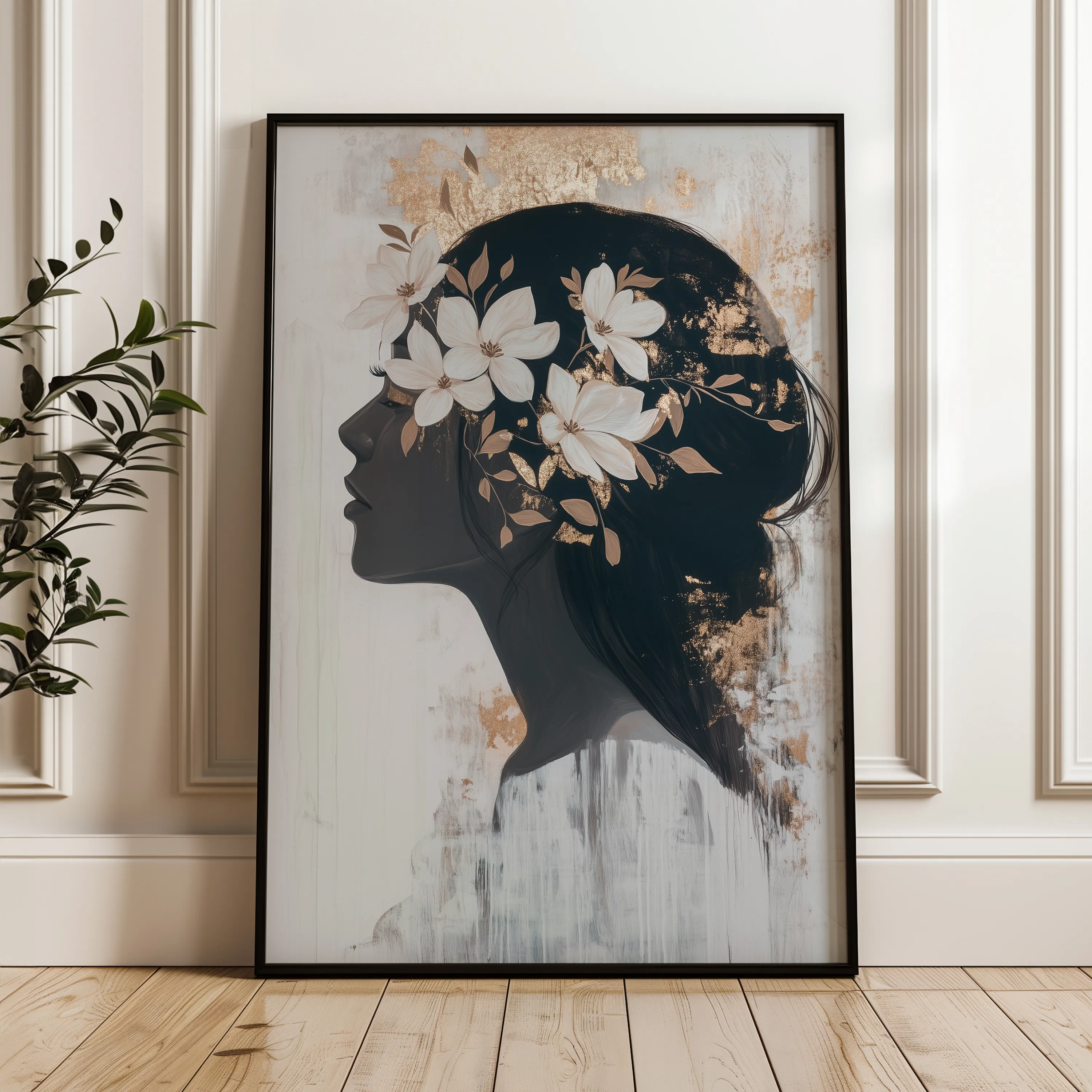 Portrait 222 Canvas Art 18" x 24" / 45 x 60 cm / Black