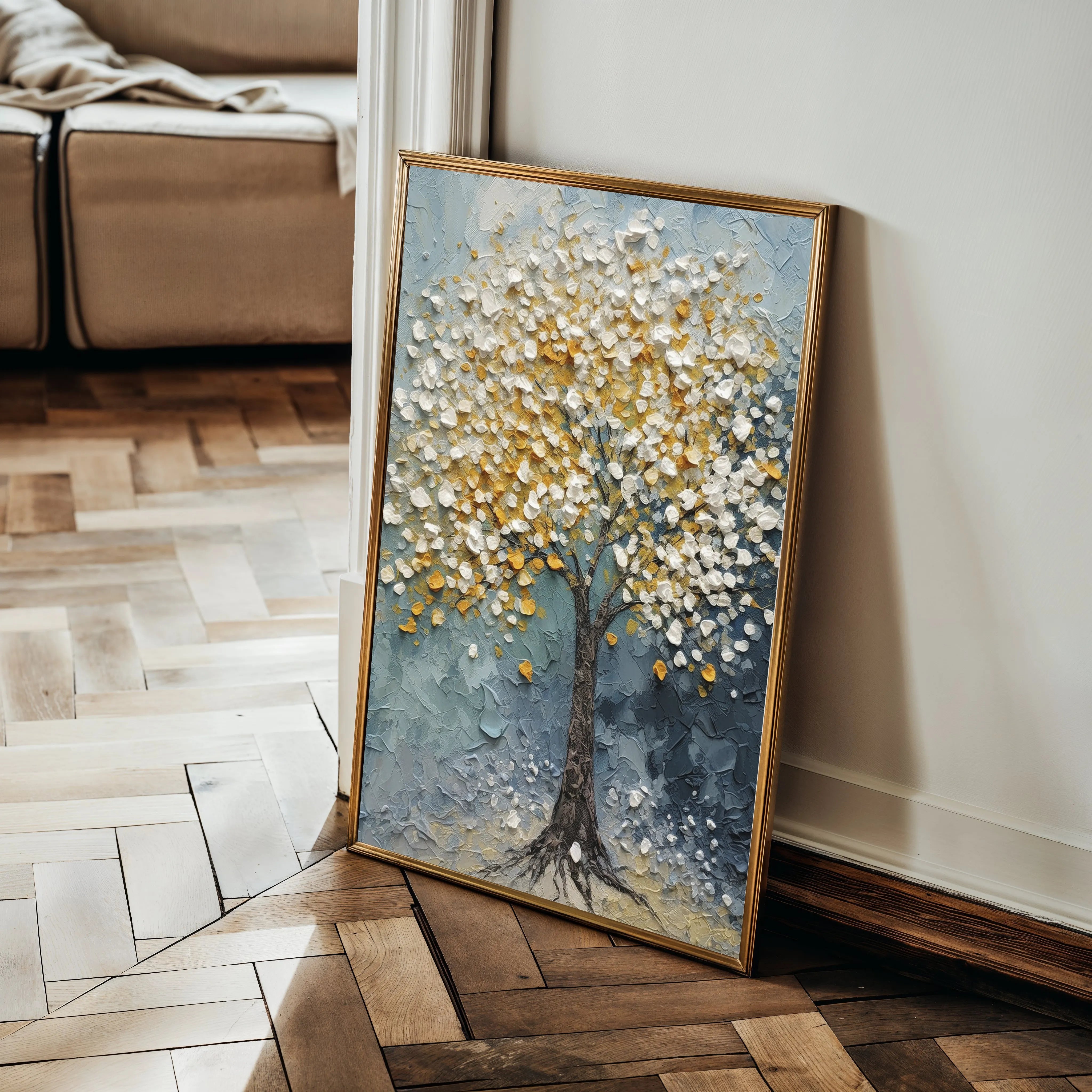 Floral 223 Canvas Art 18" x 24" / 45 x 60 cm / Black