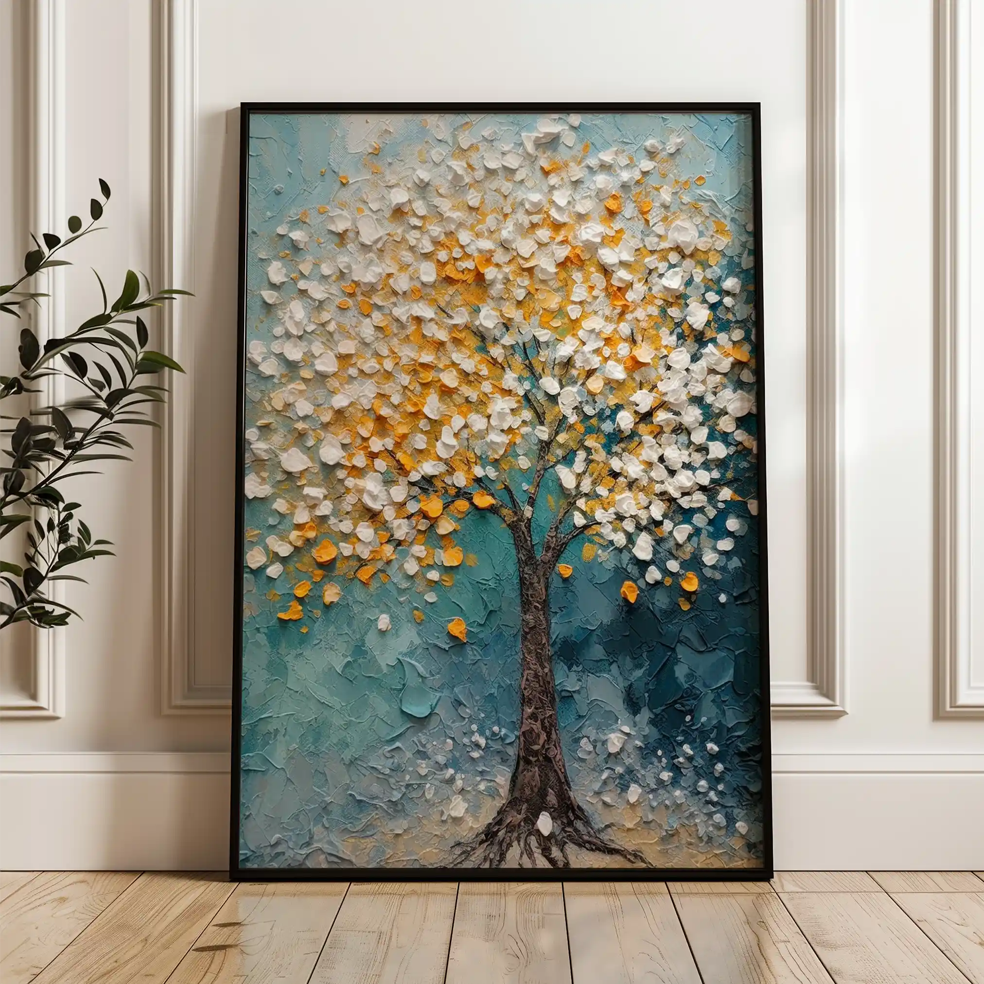 Floral 223 Canvas Art 60 x 40 cm / Black