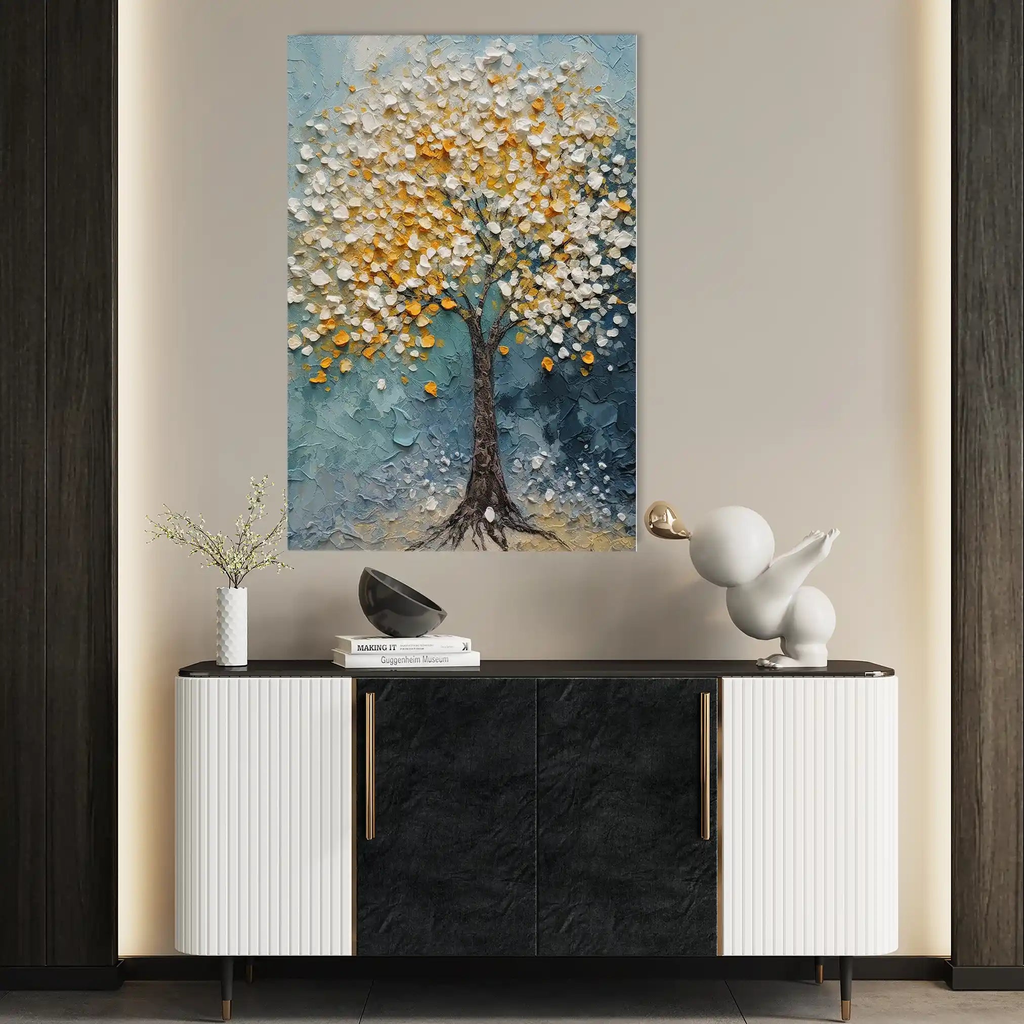 Floral 223 Canvas Art 60 x 40 cm / Black