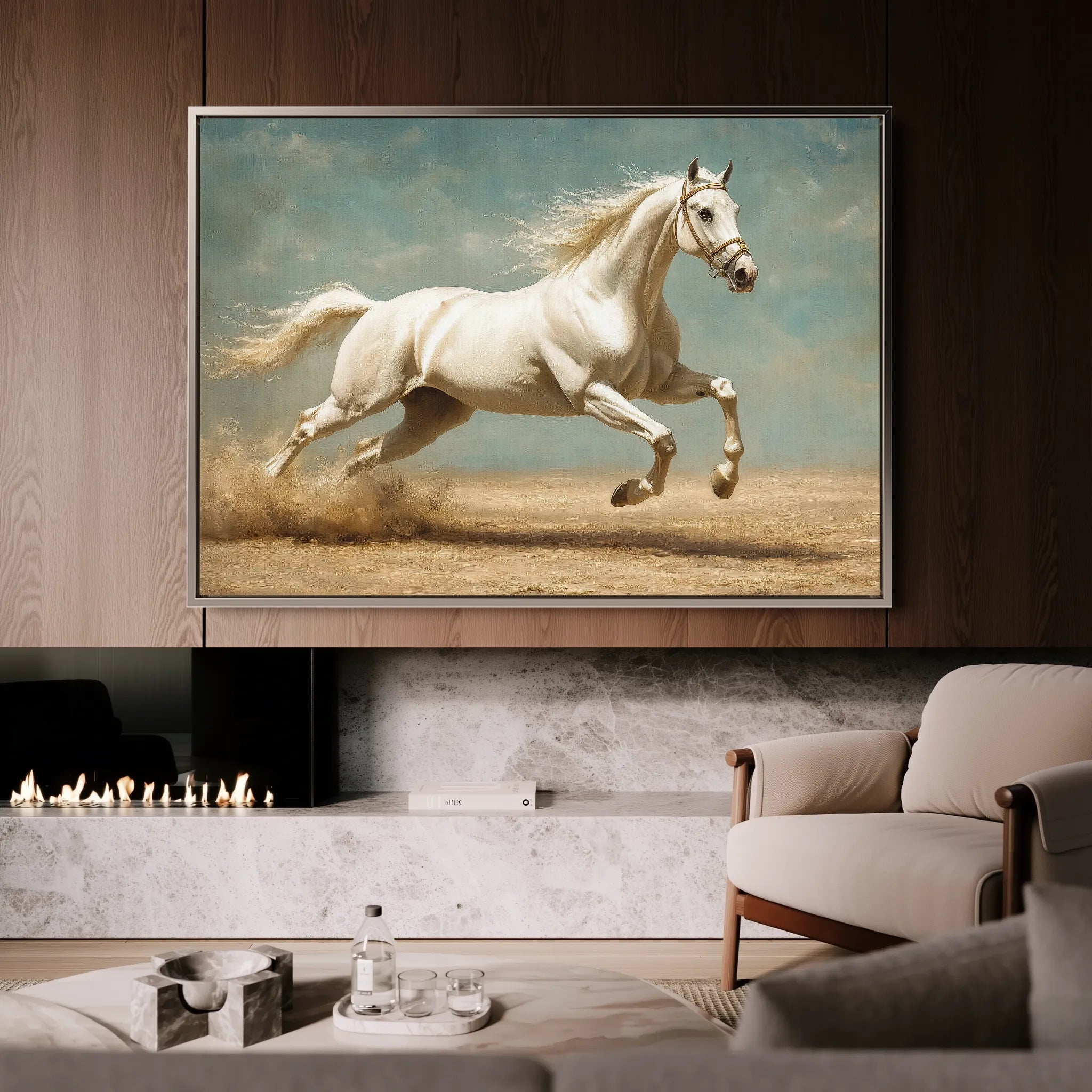 Horses 223 Canvas Art 18" x 24" / 45 x 60 cm / Black