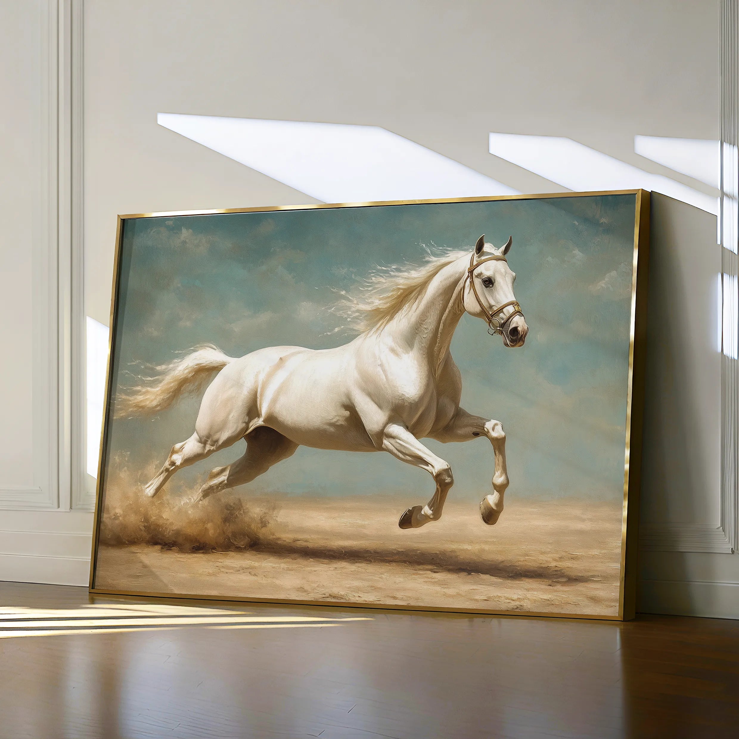 Horses 223 Canvas Art 18" x 24" / 45 x 60 cm / Black