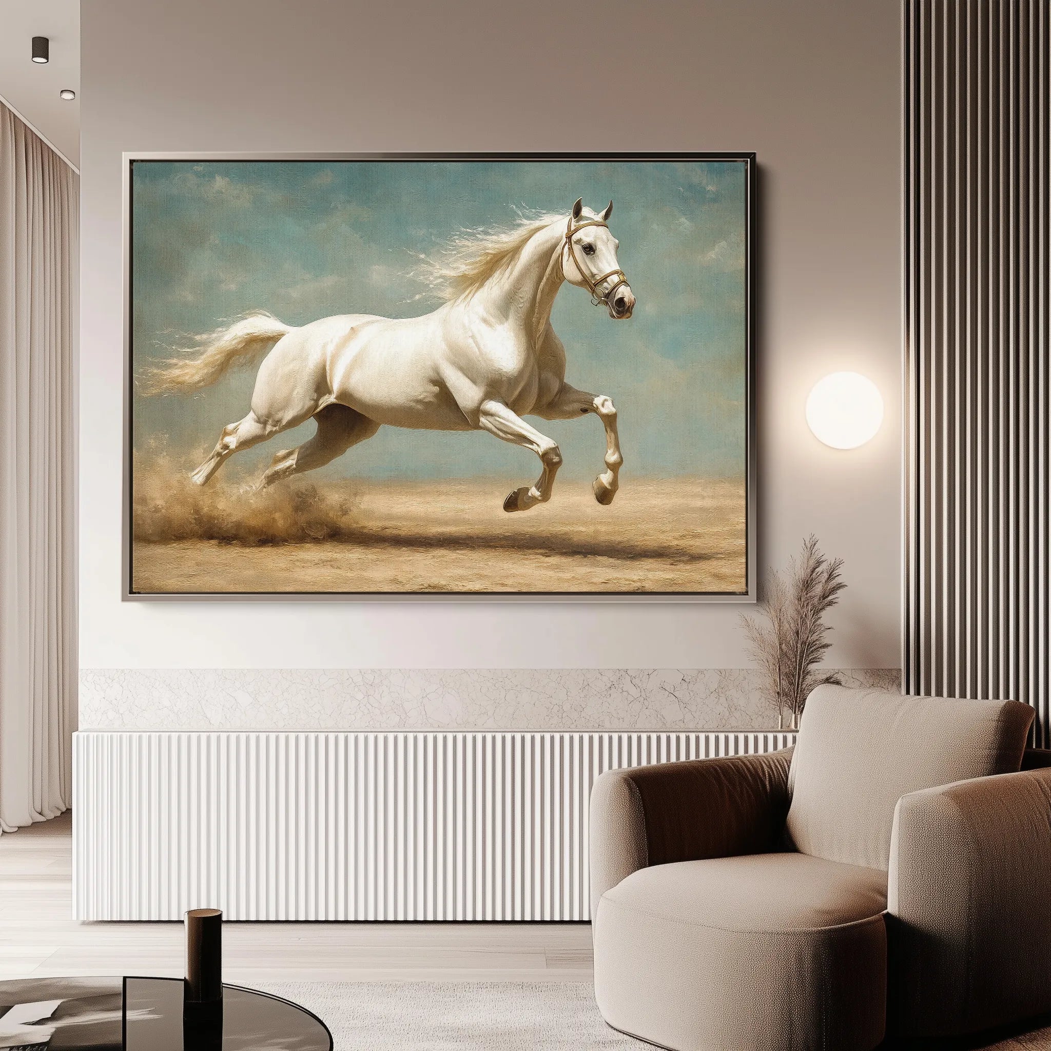 Horses 223 Canvas Art 18" x 24" / 45 x 60 cm / Black