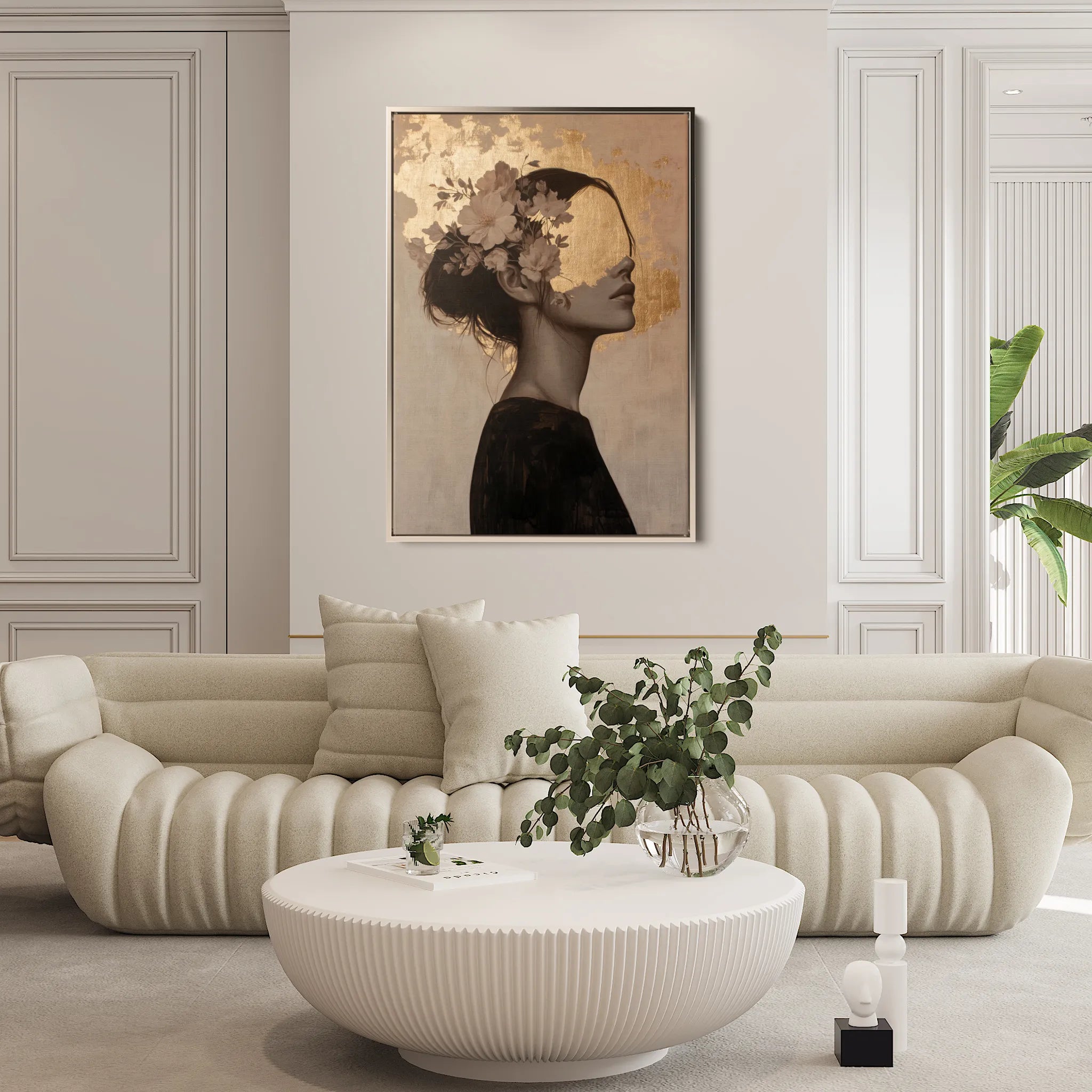 Portrait 223 Canvas Art 18" x 24" / 45 x 60 cm / Black