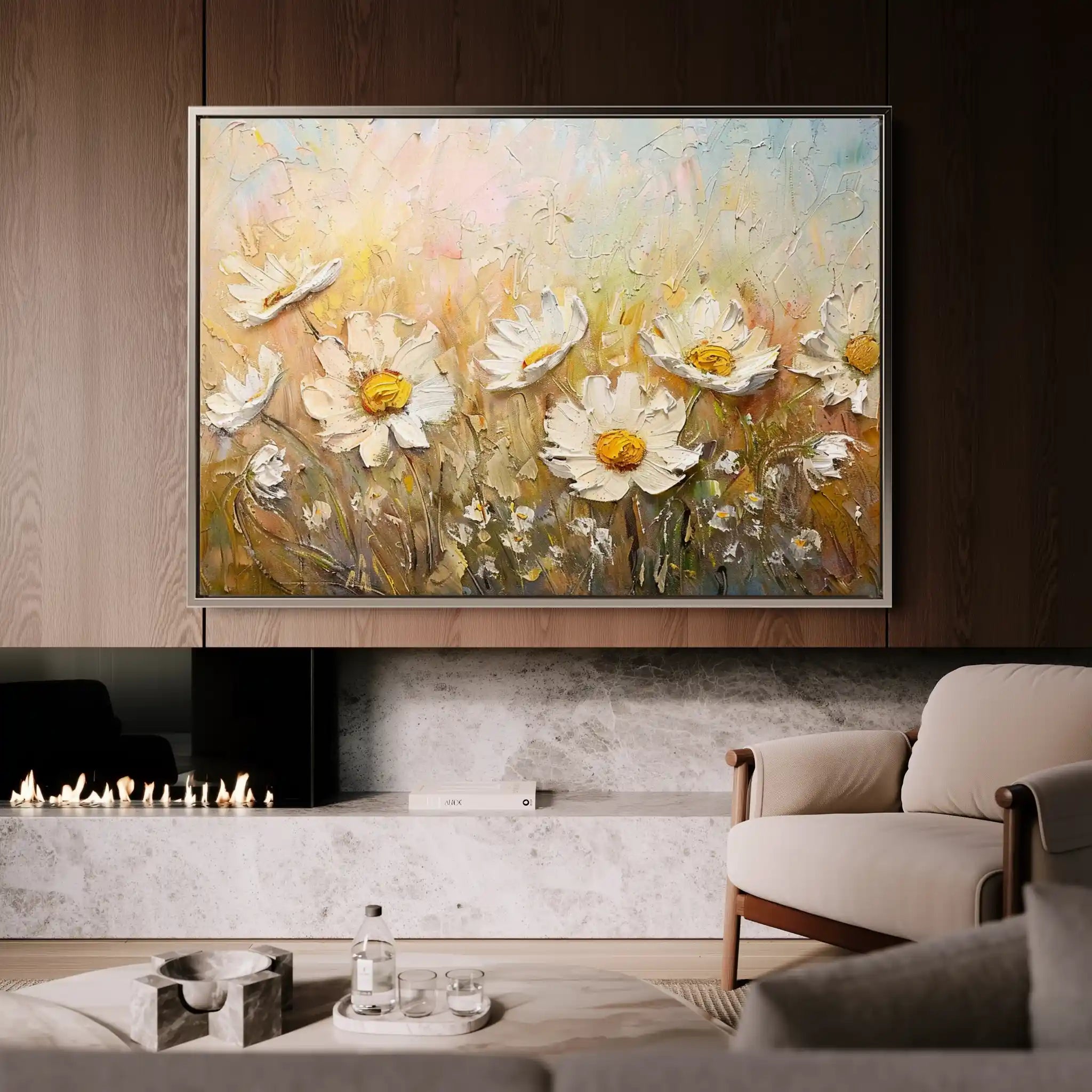 Floral 224 Canvas Art 60 x 40 cm / Black