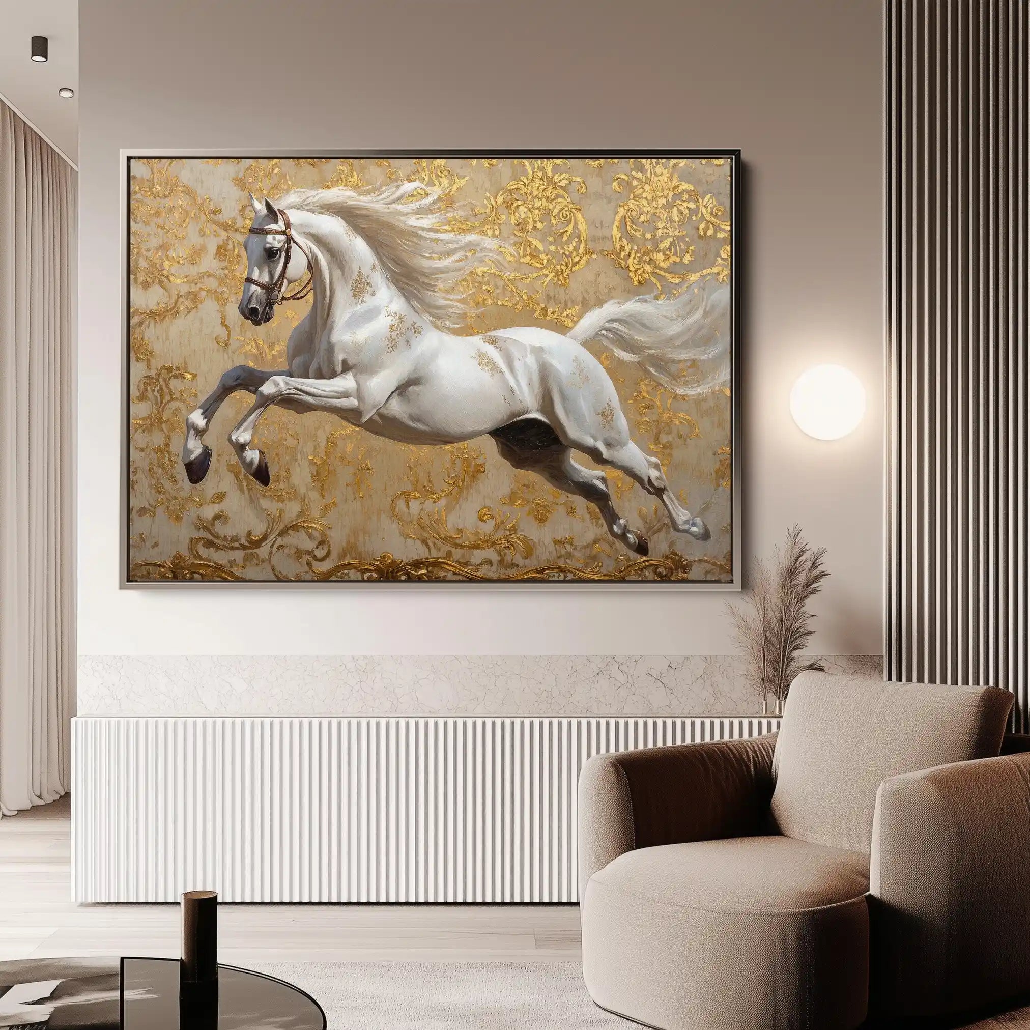 Horses 224 Canvas Art 60 x 40 cm / Black