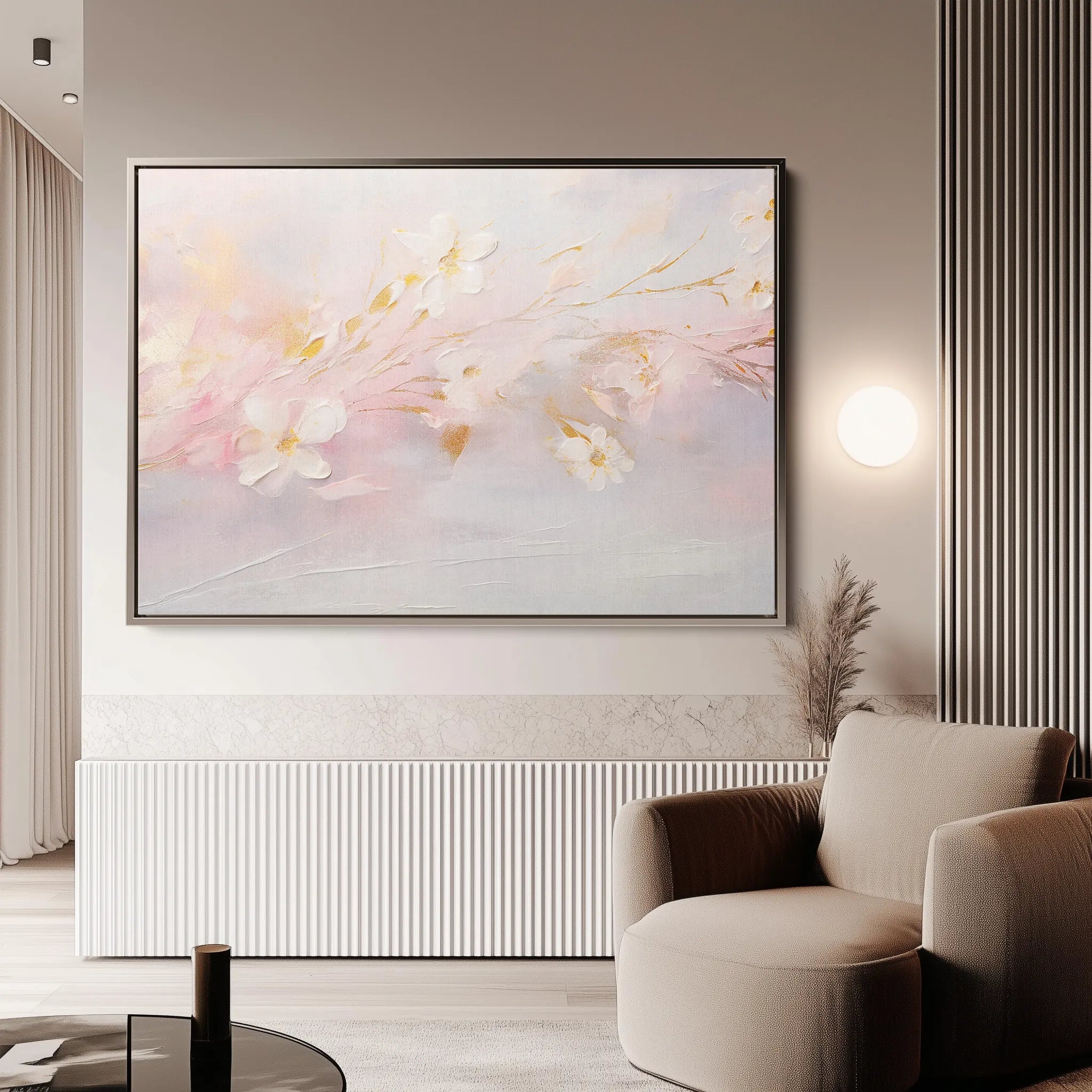 Floral 225 Canvas Art 18" x 24" / 45 x 60 cm / Black