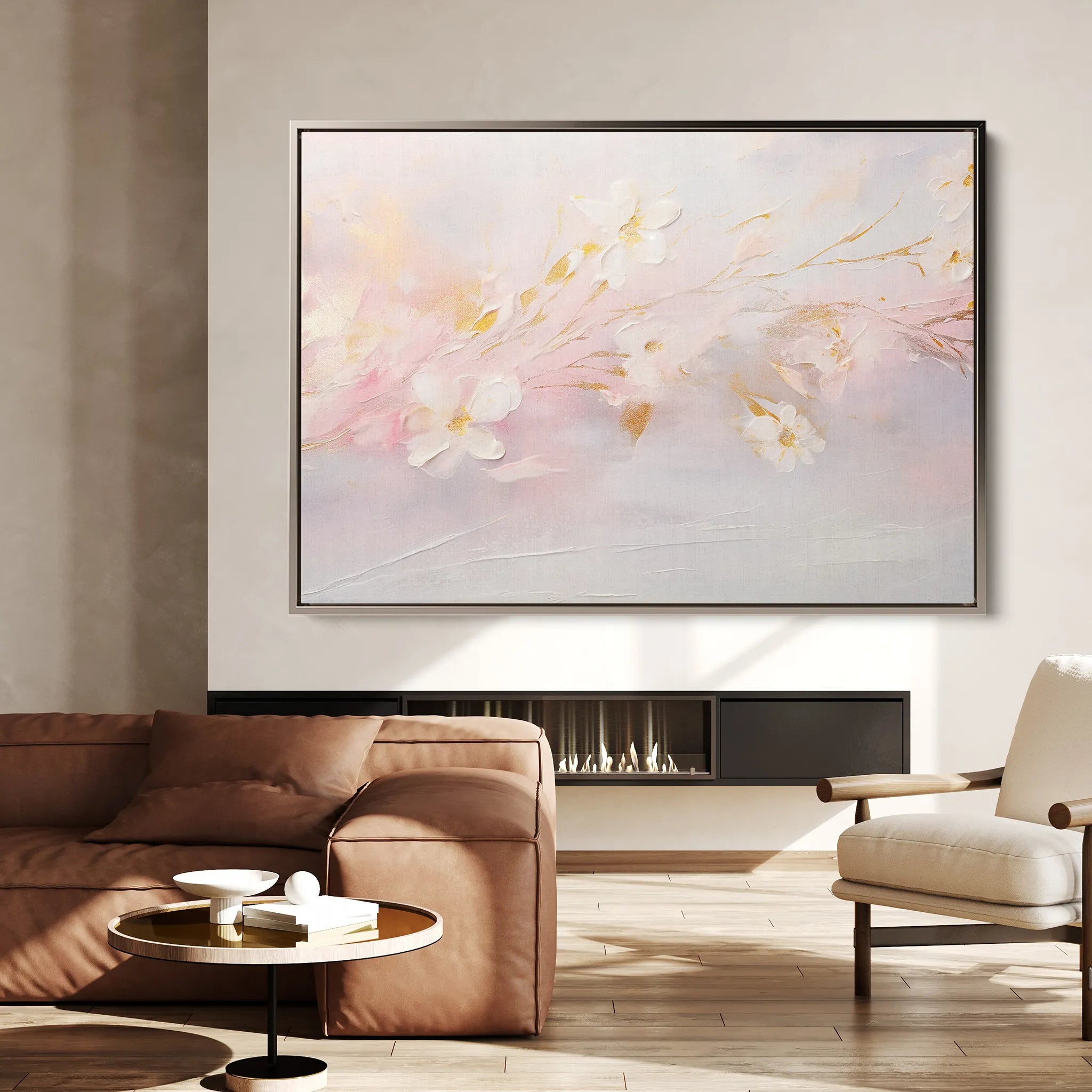 Floral 225 Canvas Art 18" x 24" / 45 x 60 cm / Black