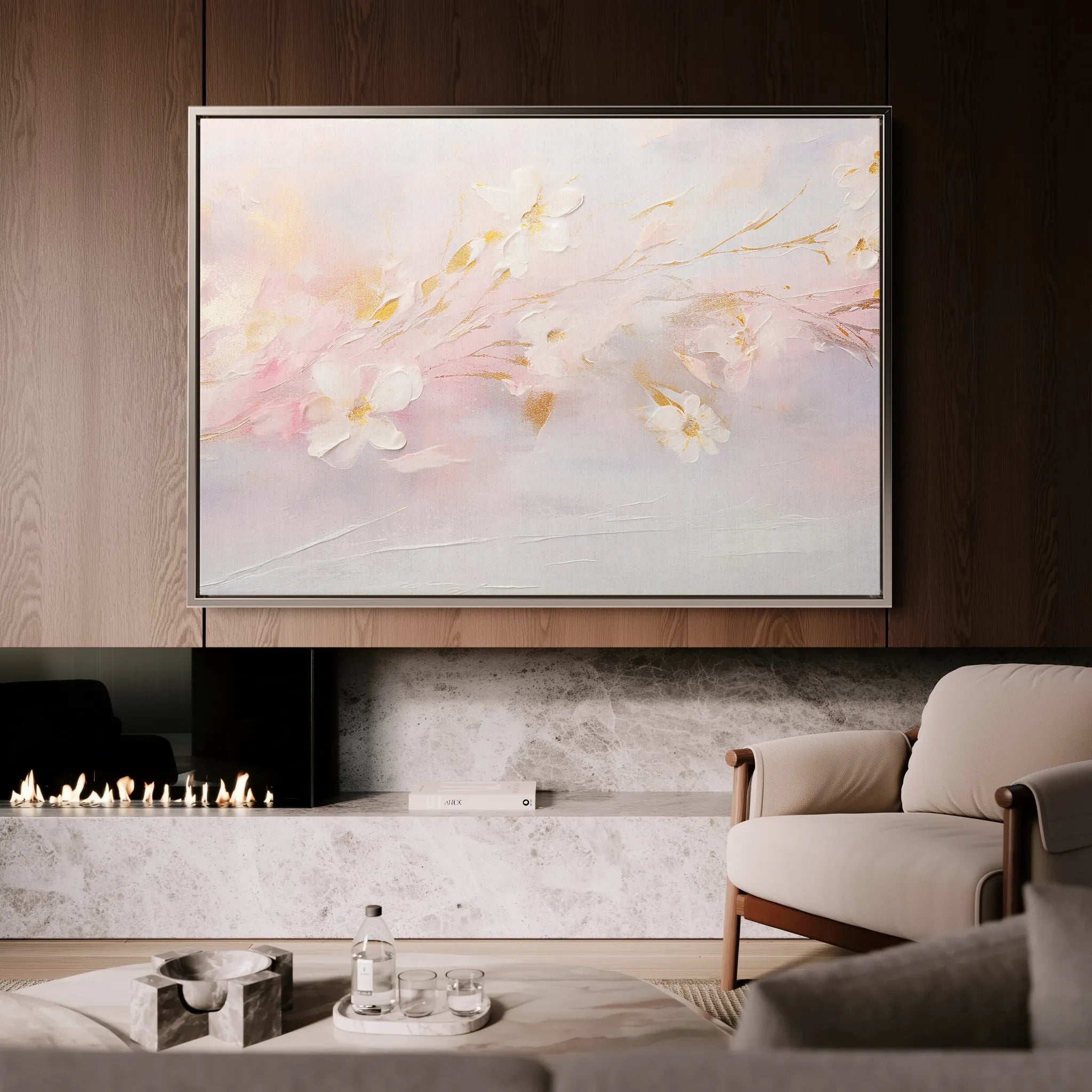 Floral 225 Canvas Art 18" x 24" / 45 x 60 cm / Black