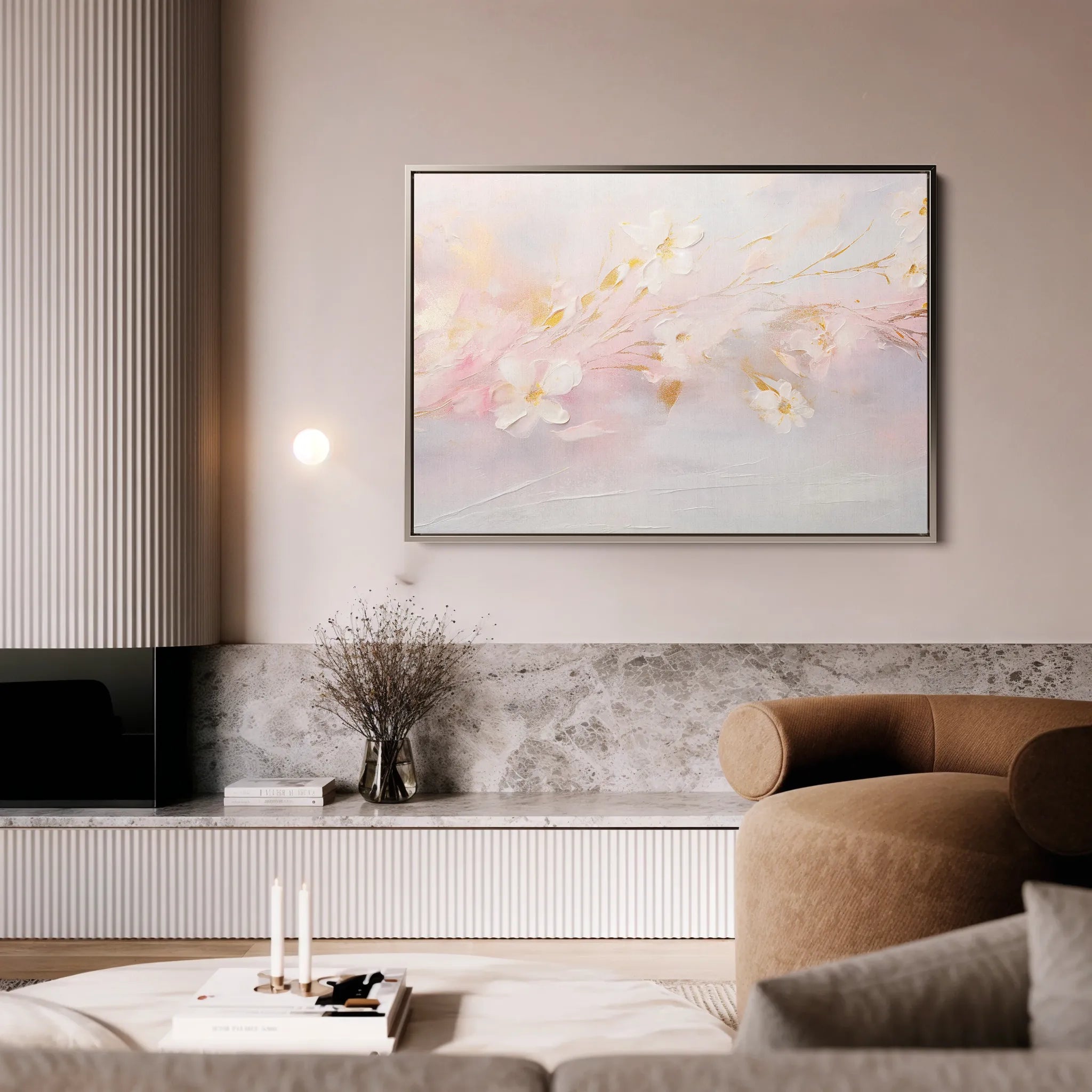 Floral 225 Canvas Art 18" x 24" / 45 x 60 cm / Black