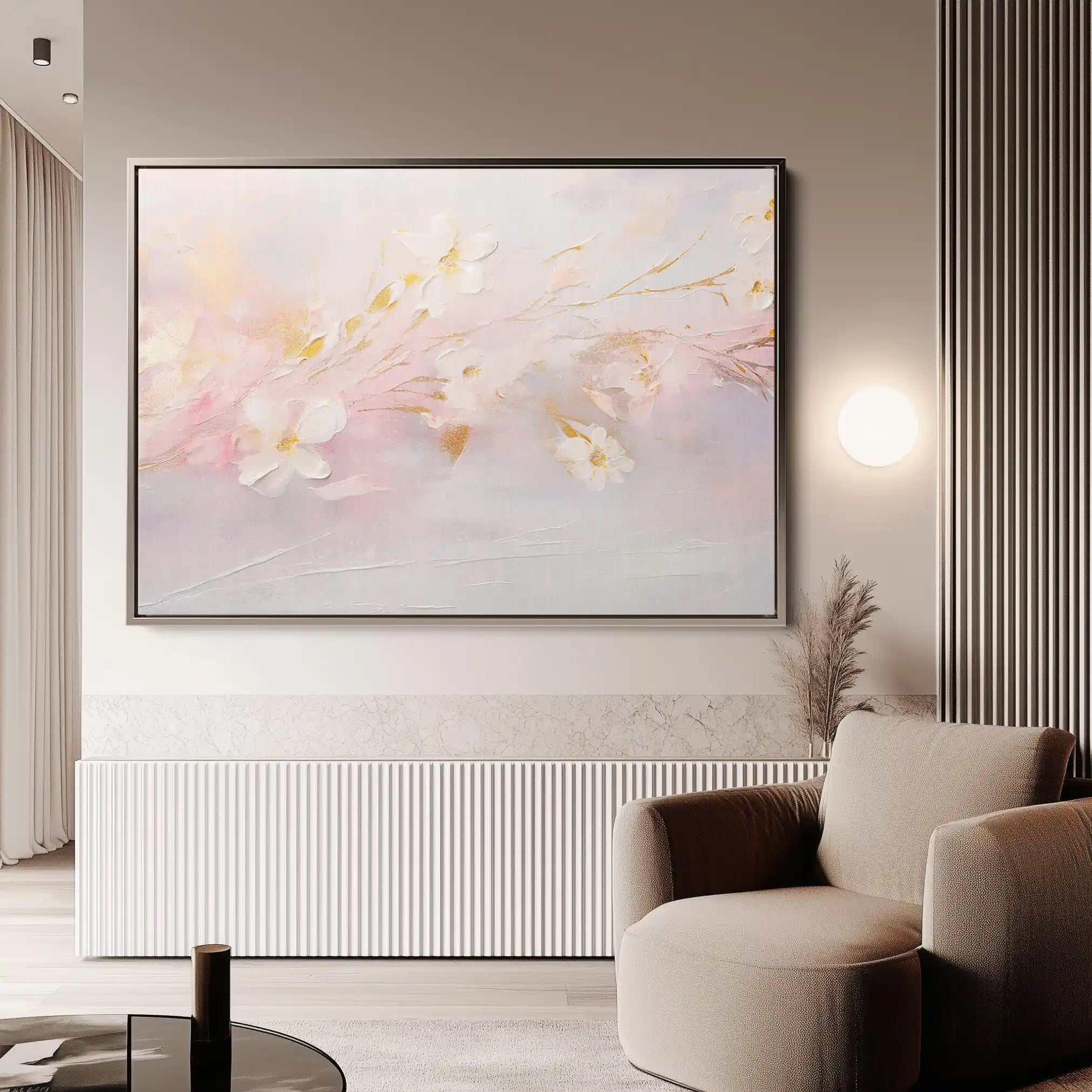 Floral 225 Canvas Art 60 x 40 cm / Black