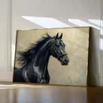 Horses 225 Canvas Art 18" x 24" / 45 x 60 cm / Black