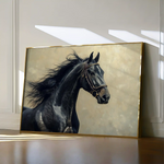 Horses 225 Canvas Art 60 x 40 cm / Black