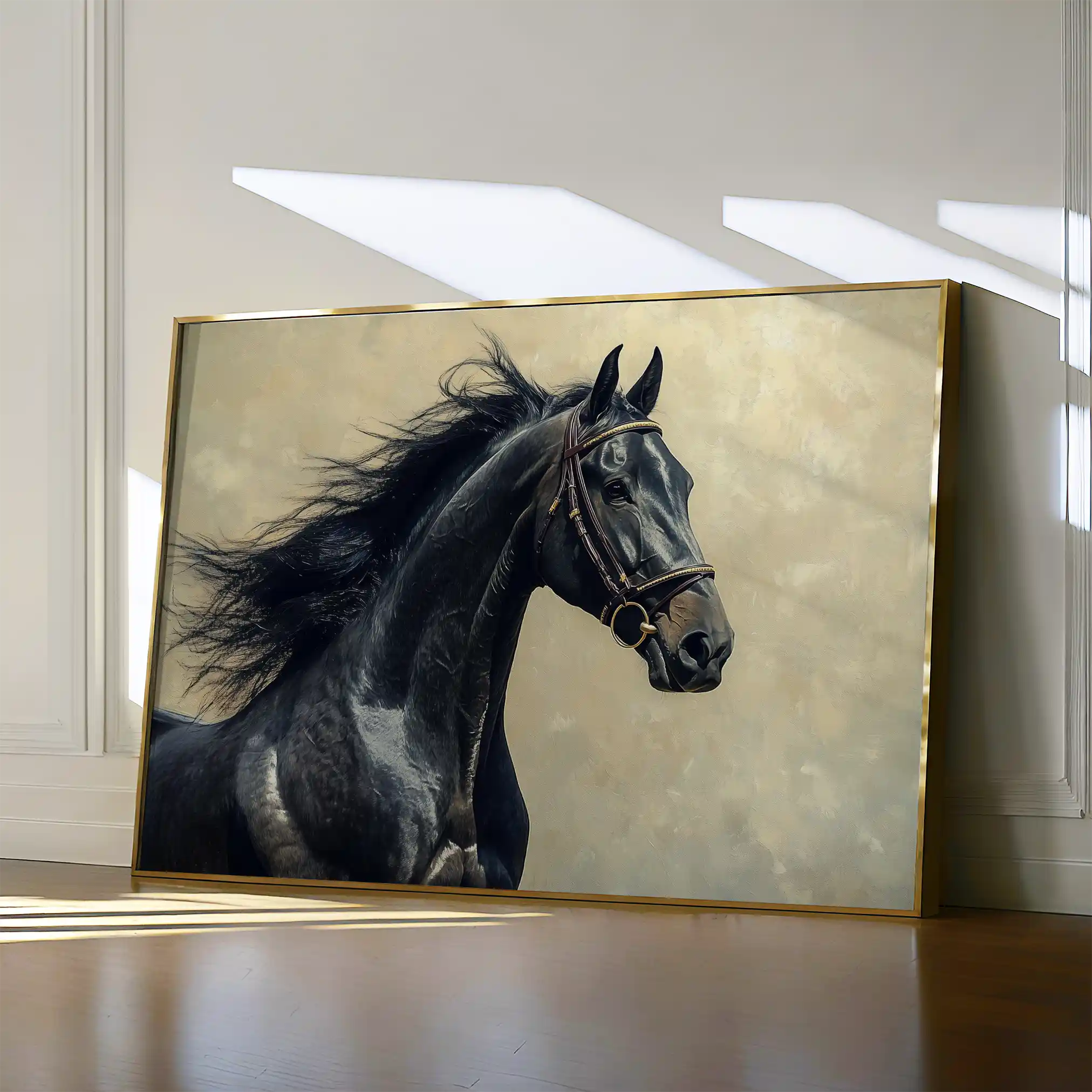 Horses 225 Canvas Art 60 x 40 cm / Black