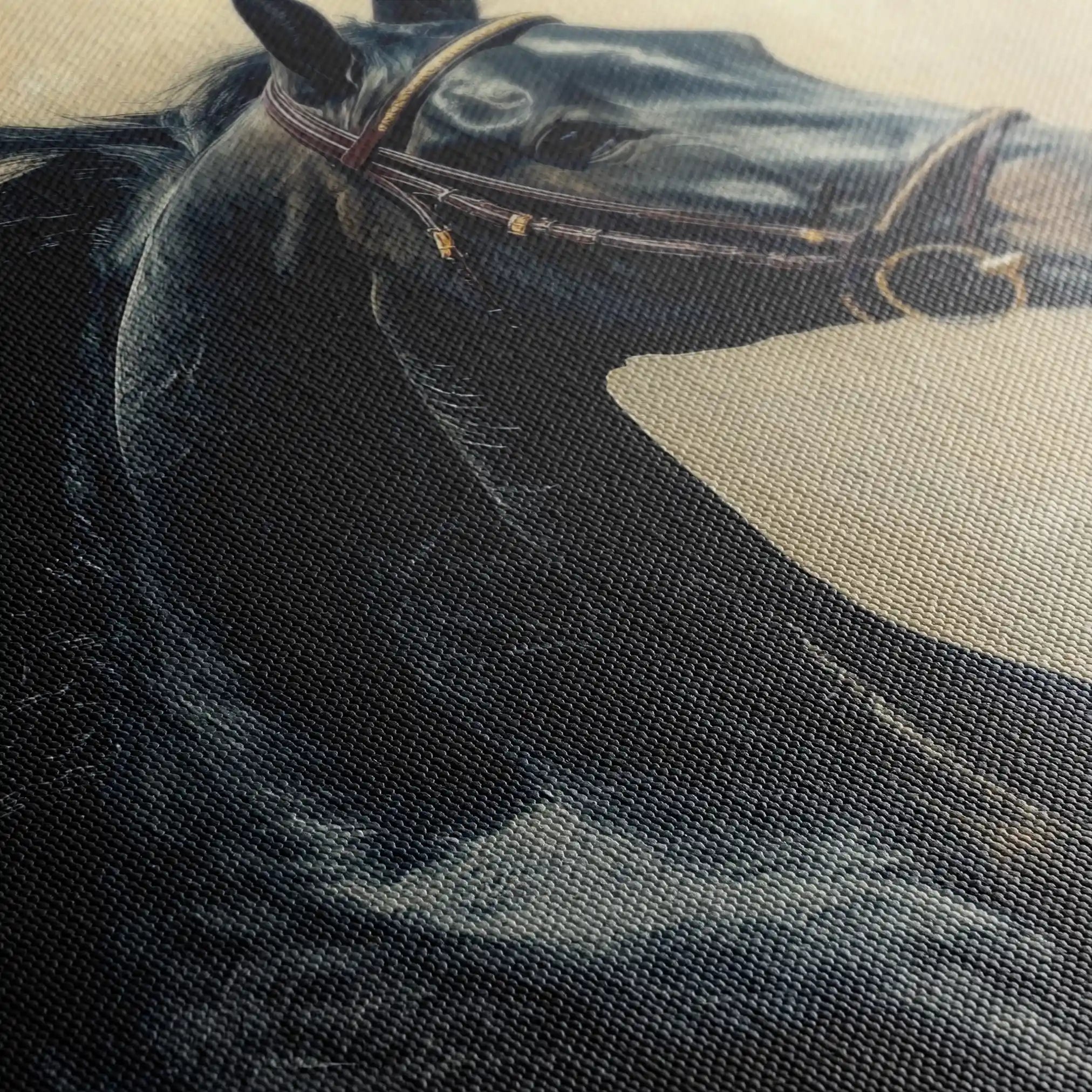Horses 225 Canvas Art 60 x 40 cm / Black