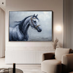 Horses 226 Canvas Art 18" x 24" / 45 x 60 cm / Black