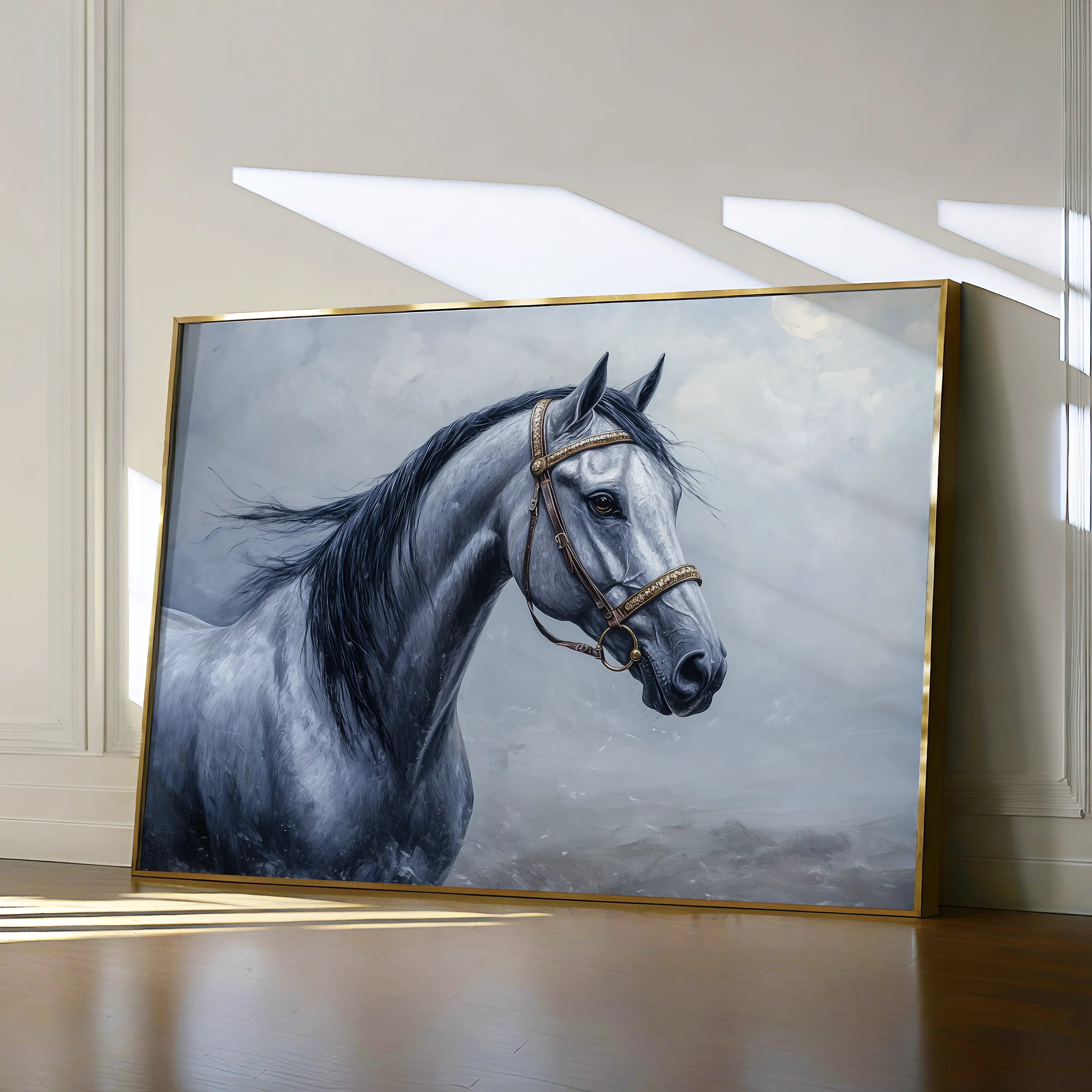 Horses 226 Canvas Art 18" x 24" / 45 x 60 cm / Black