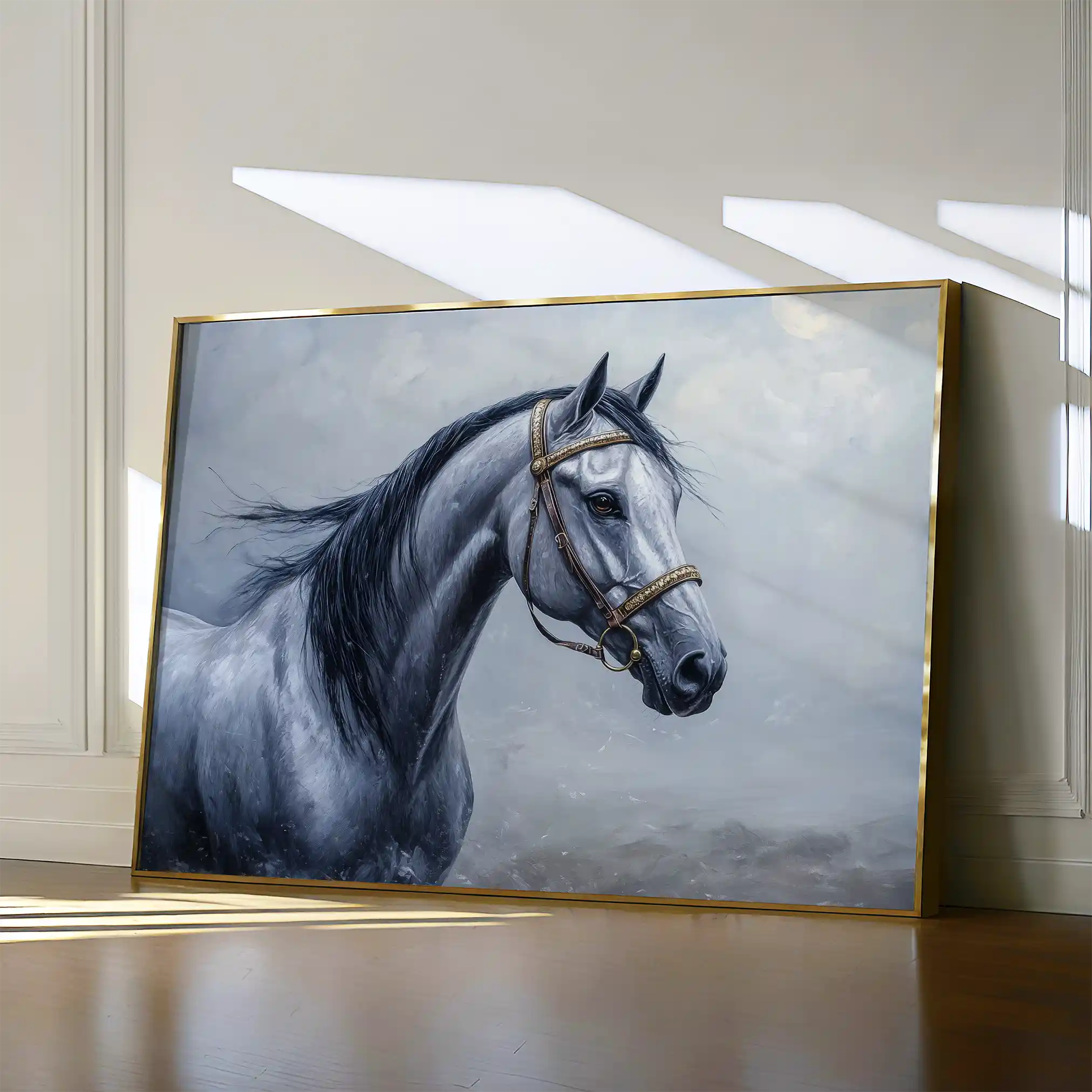 Horses 226 Canvas Art 60 x 40 cm / Black