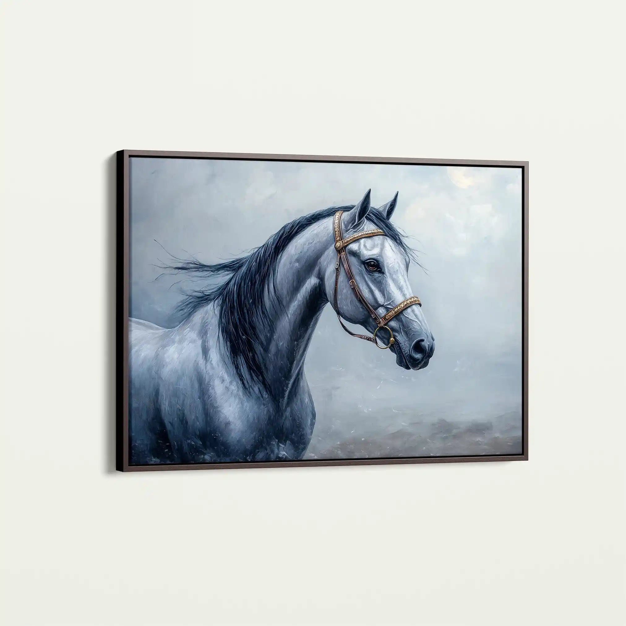 Horses 226 Canvas Art 60 x 40 cm / Black