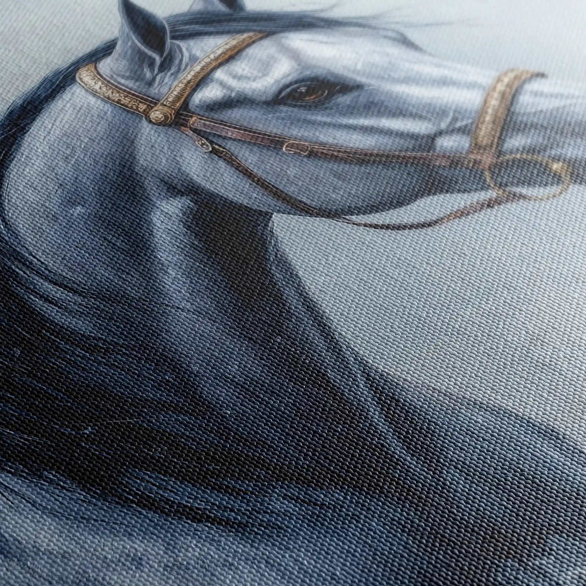 Horses 226 Canvas Art 60 x 40 cm / Black