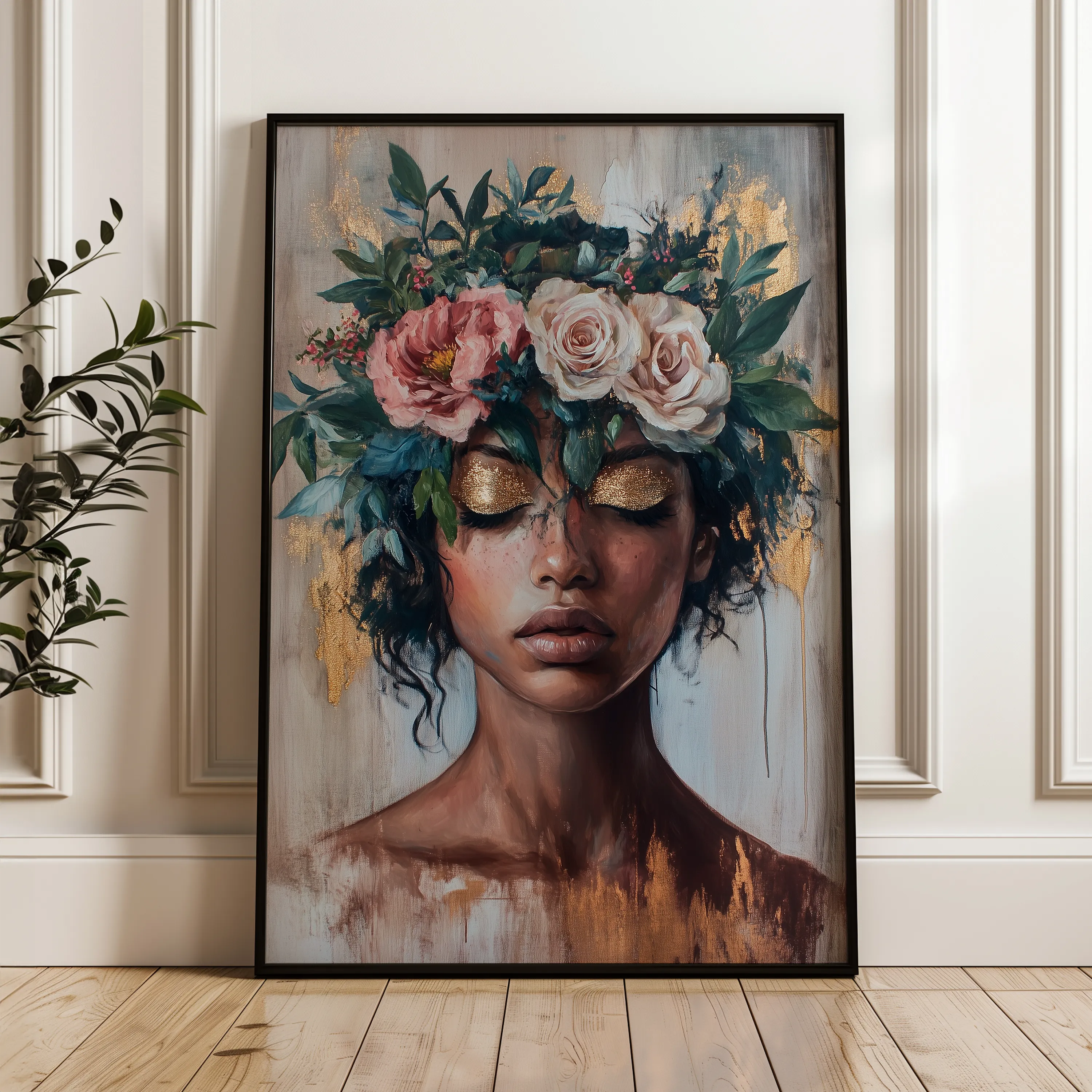 Portrait 226 Canvas Art 18" x 24" / 45 x 60 cm / Black