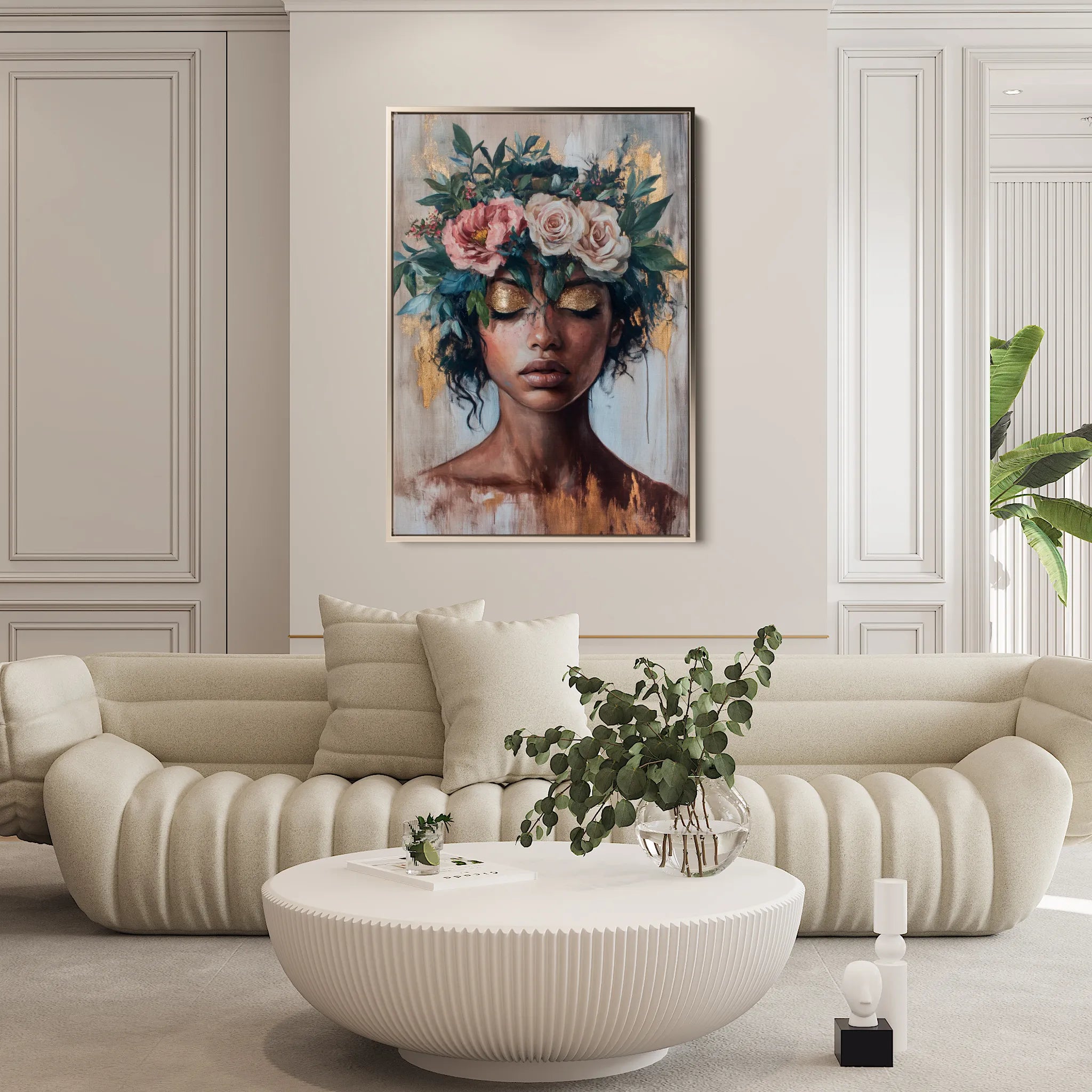 Portrait 226 Canvas Art 18" x 24" / 45 x 60 cm / Black