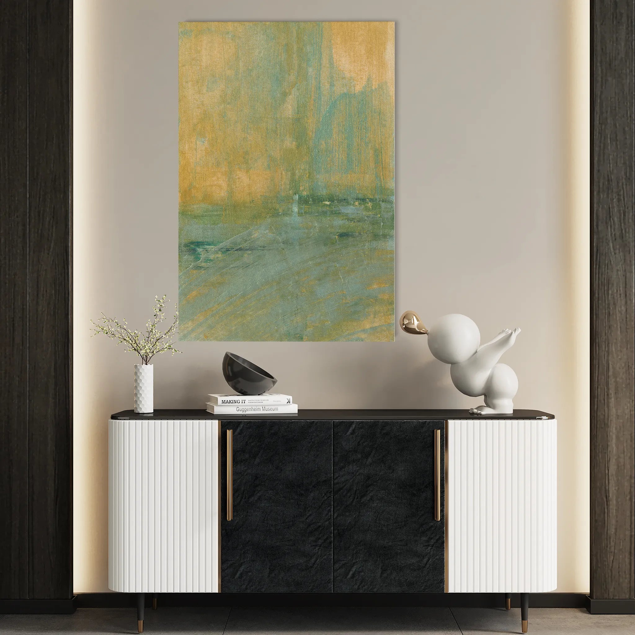 Abstract 227 Canvas Art 18" x 24" / 45 x 60 cm / Black