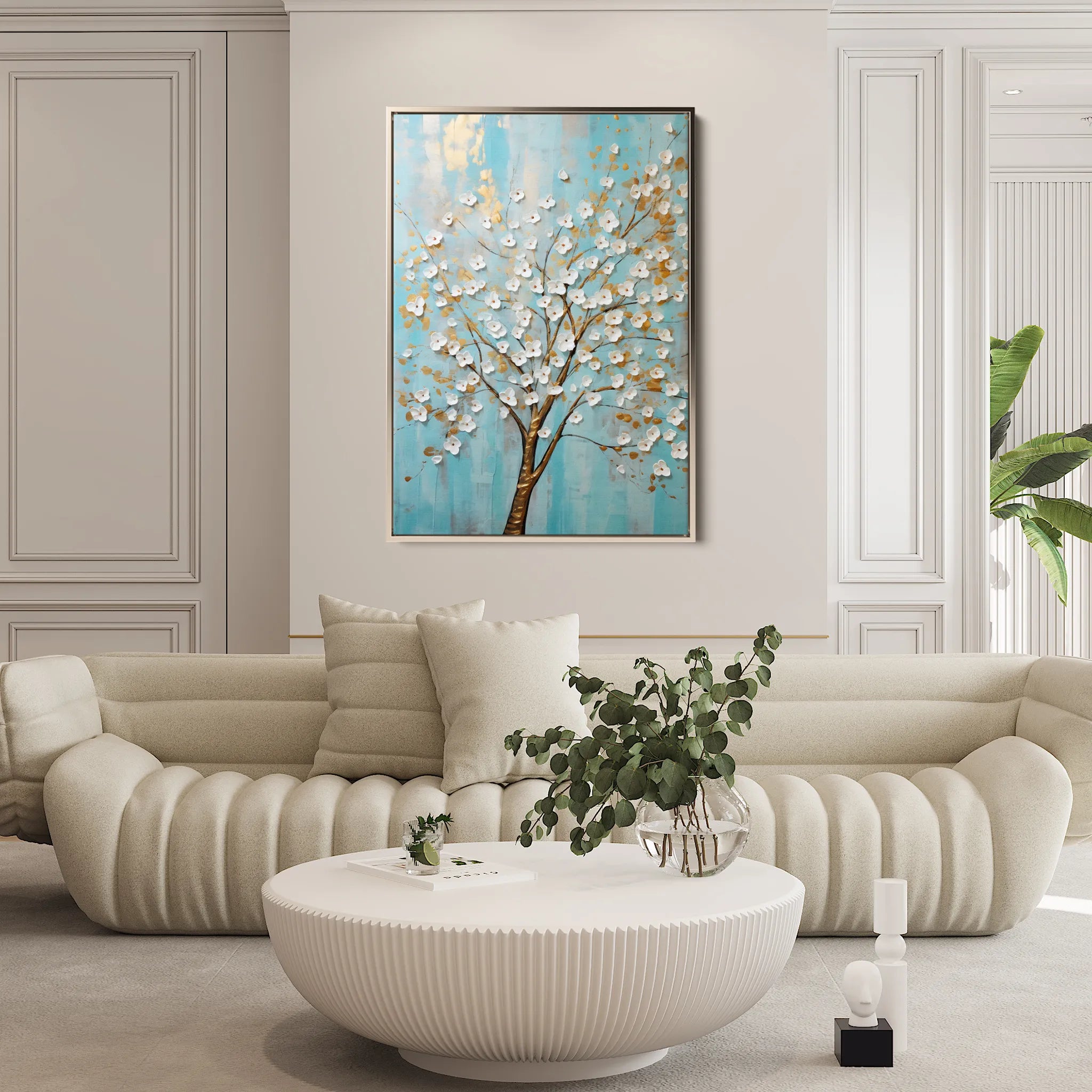 Floral 227 Canvas Art 18" x 24" / 45 x 60 cm / Black
