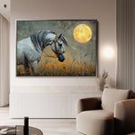 Horses 227 Canvas Art 18" x 24" / 45 x 60 cm / Black