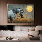 Horses 227 Canvas Art 18" x 24" / 45 x 60 cm / Black