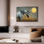 Horses 227 Canvas Art 18" x 24" / 45 x 60 cm / Black