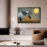Horses 227 Canvas Art 18" x 24" / 45 x 60 cm / Black