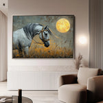 Horses 227 Canvas Art 60 x 40 cm / Black
