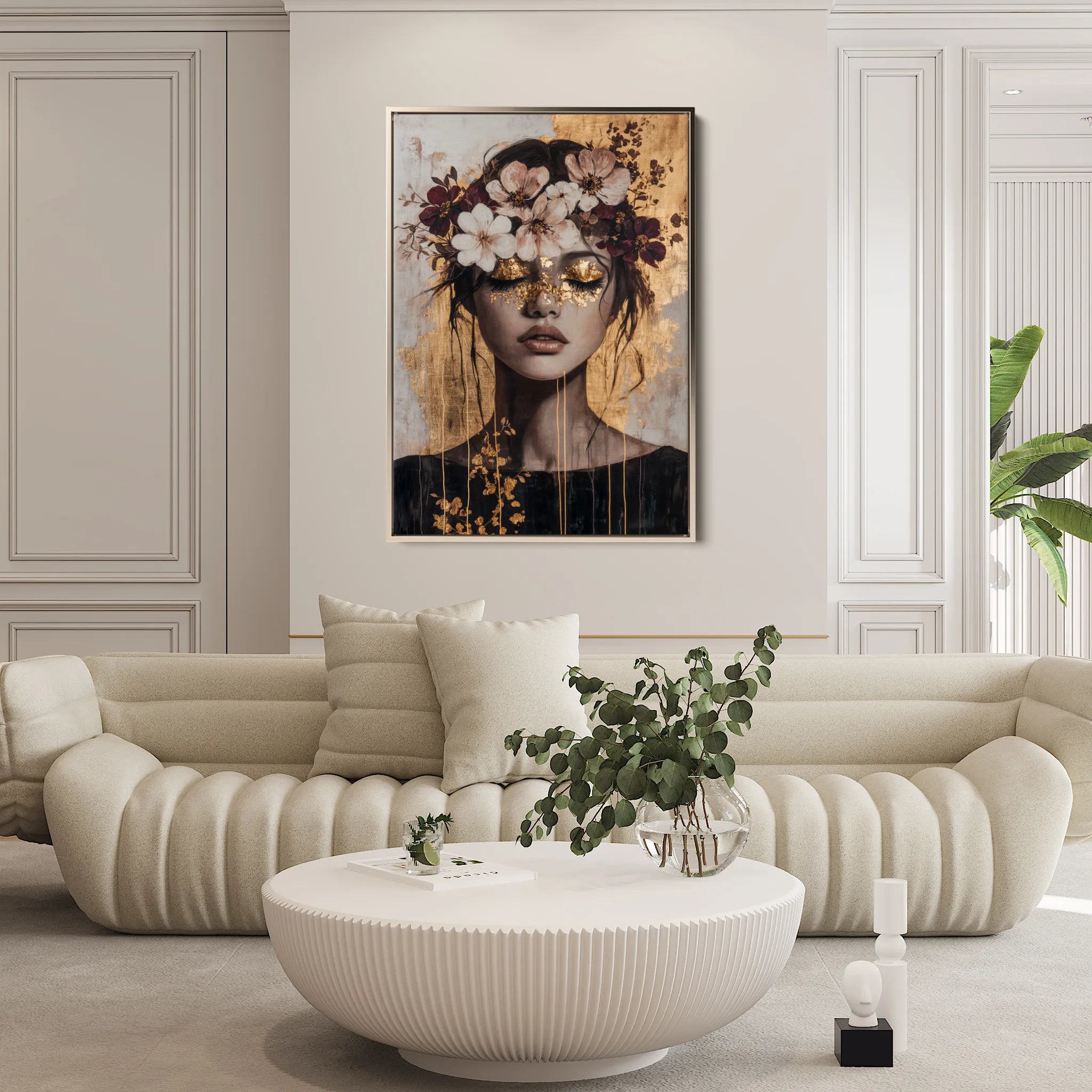 Portrait 227 Canvas Art 18" x 24" / 45 x 60 cm / Black