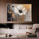 Floral 228 Canvas Art 60 x 40 cm / Black