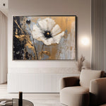 Floral 228 Canvas Art 60 x 40 cm / Black