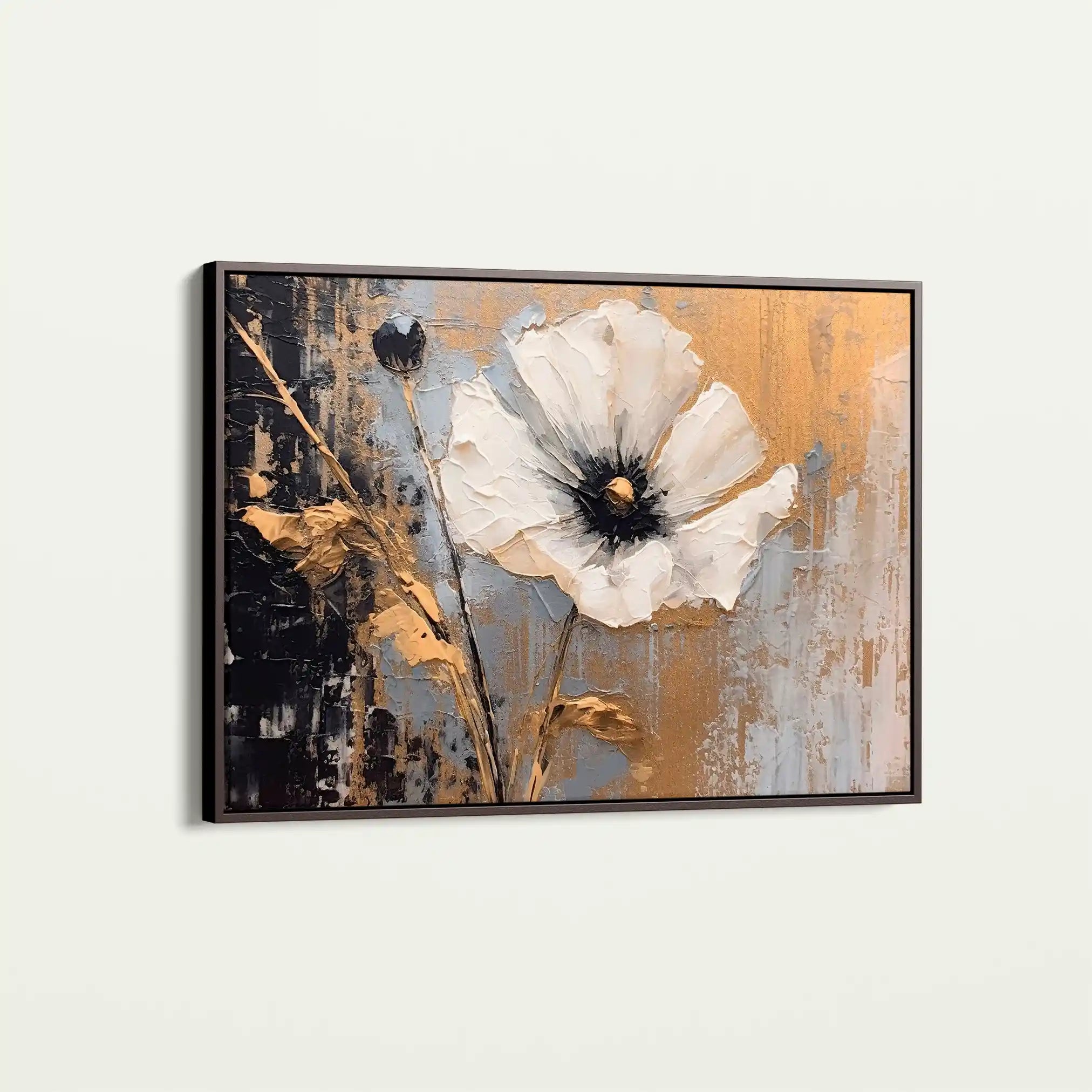 Floral 228 Canvas Art 60 x 40 cm / Black