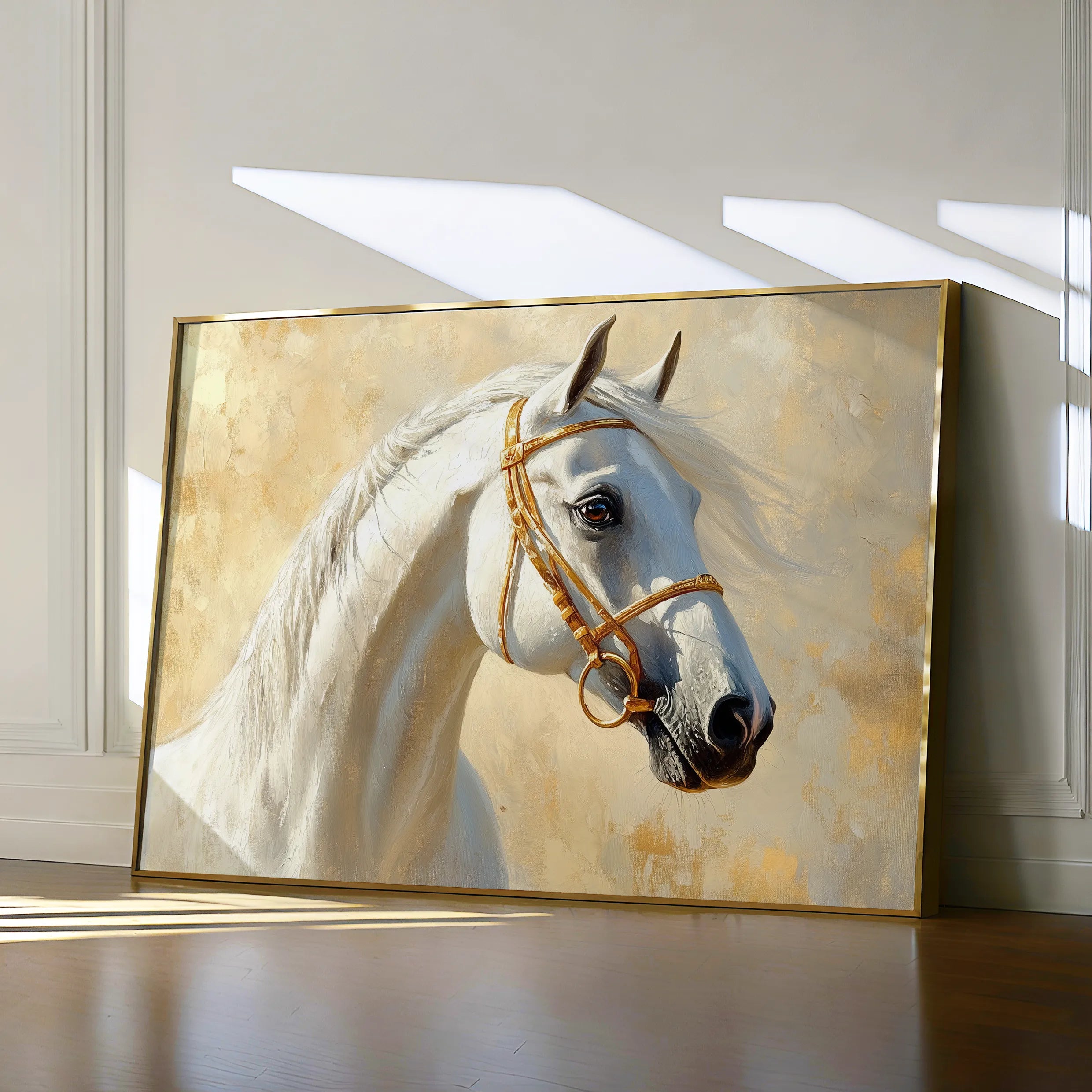Horses 228 Canvas Art 18" x 24" / 45 x 60 cm / Black