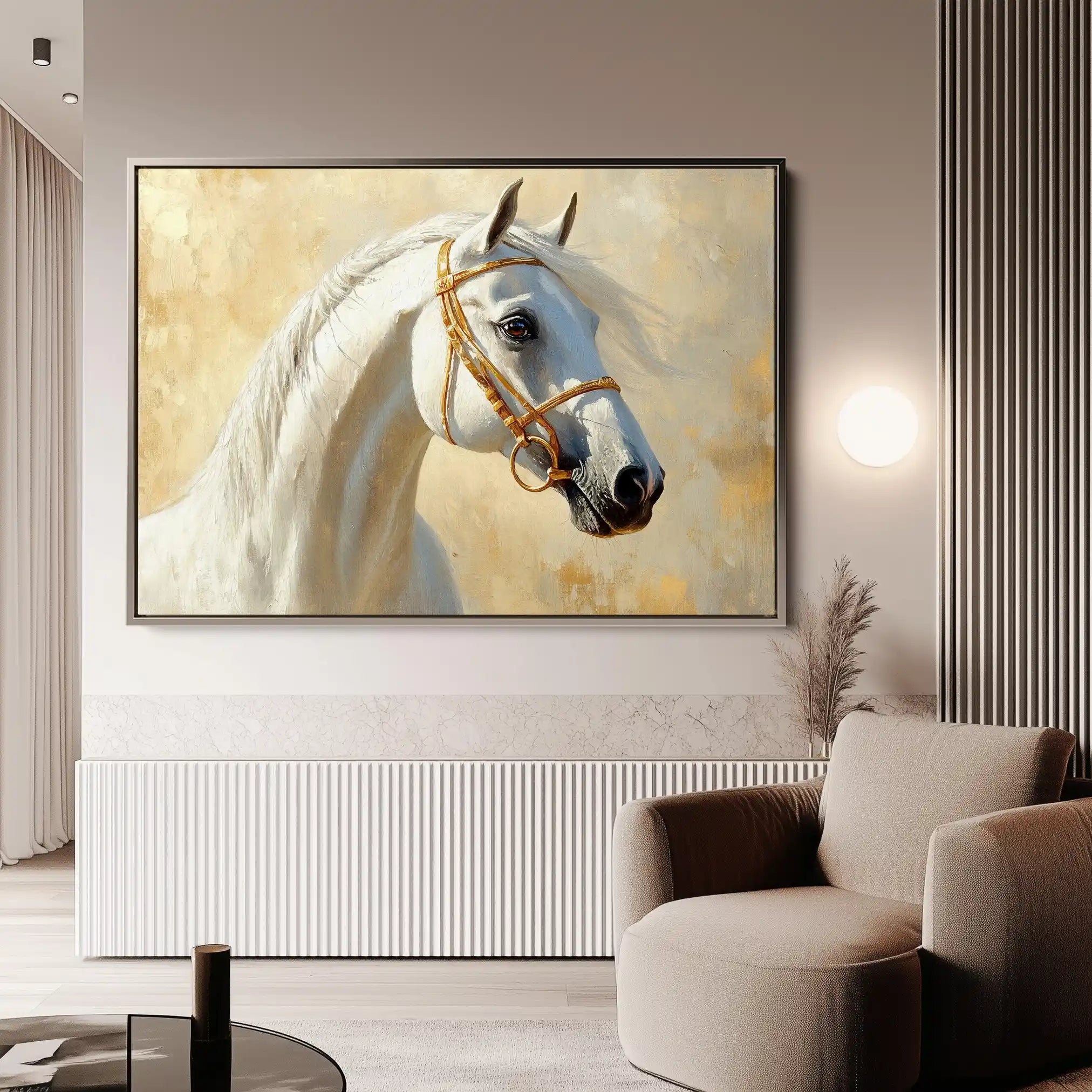 Horses 228 Canvas Art 60 x 40 cm / Black