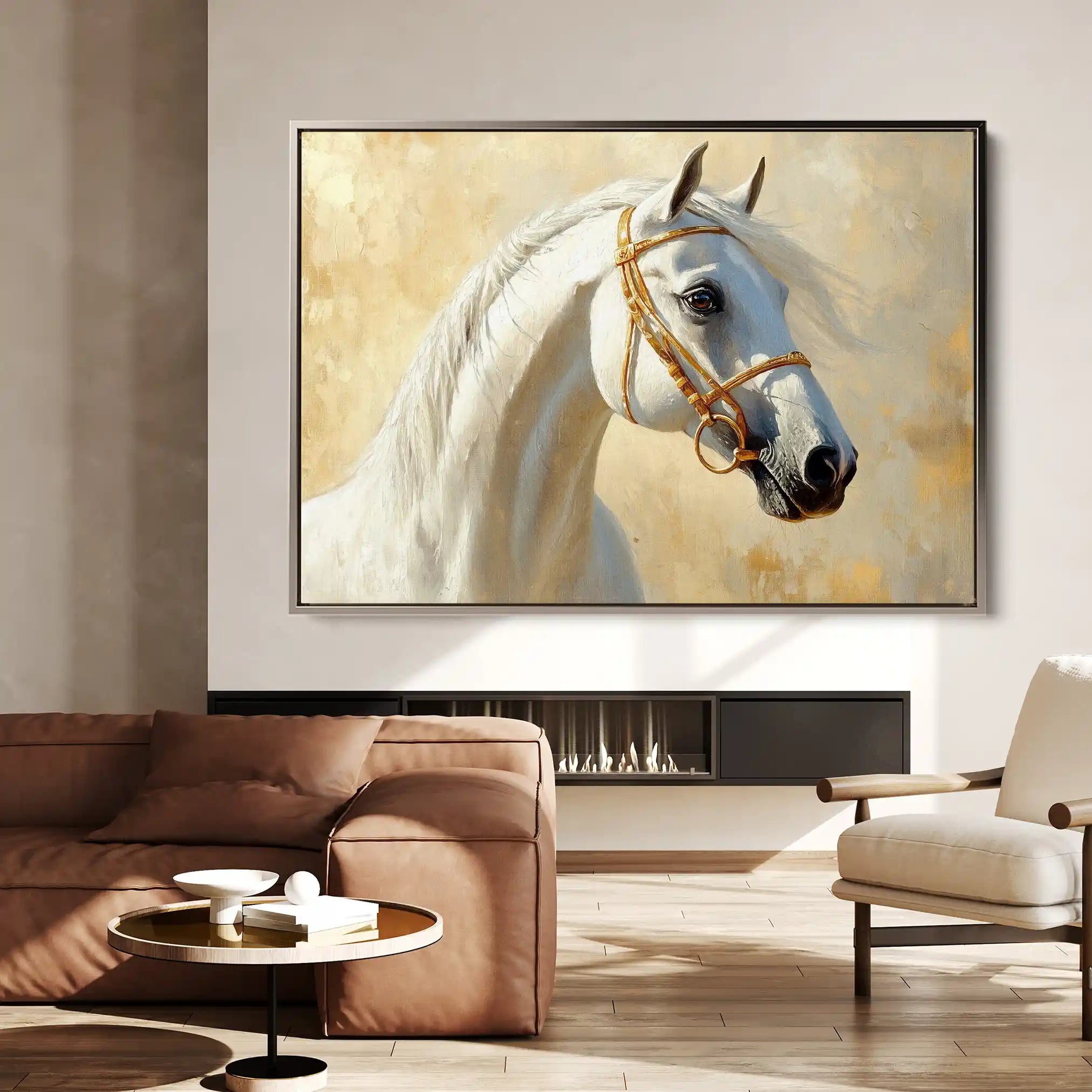 Horses 228 Canvas Art 60 x 40 cm / Black
