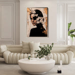 Portrait 228 Canvas Art 18" x 24" / 45 x 60 cm / Black