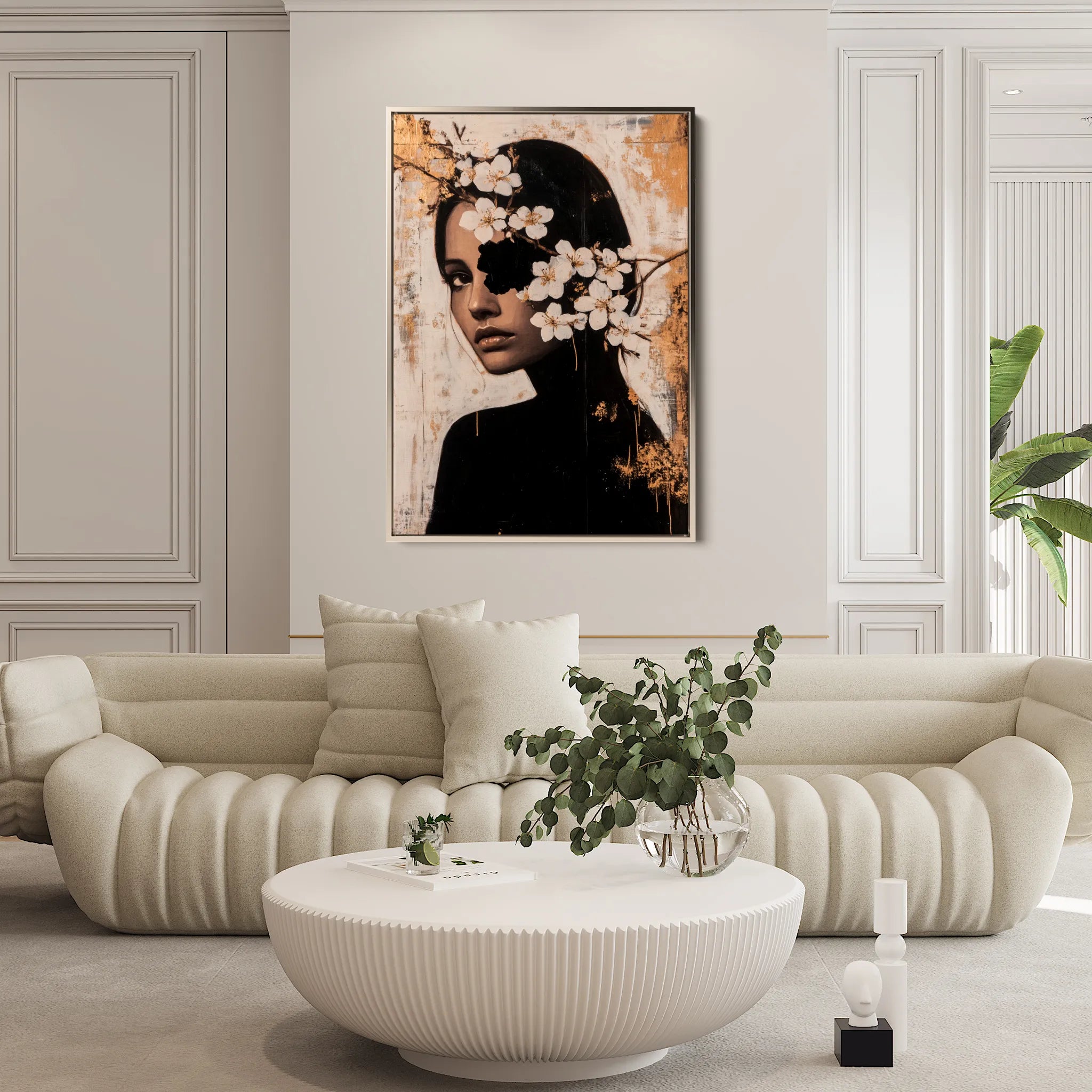 Portrait 228 Canvas Art 18" x 24" / 45 x 60 cm / Black