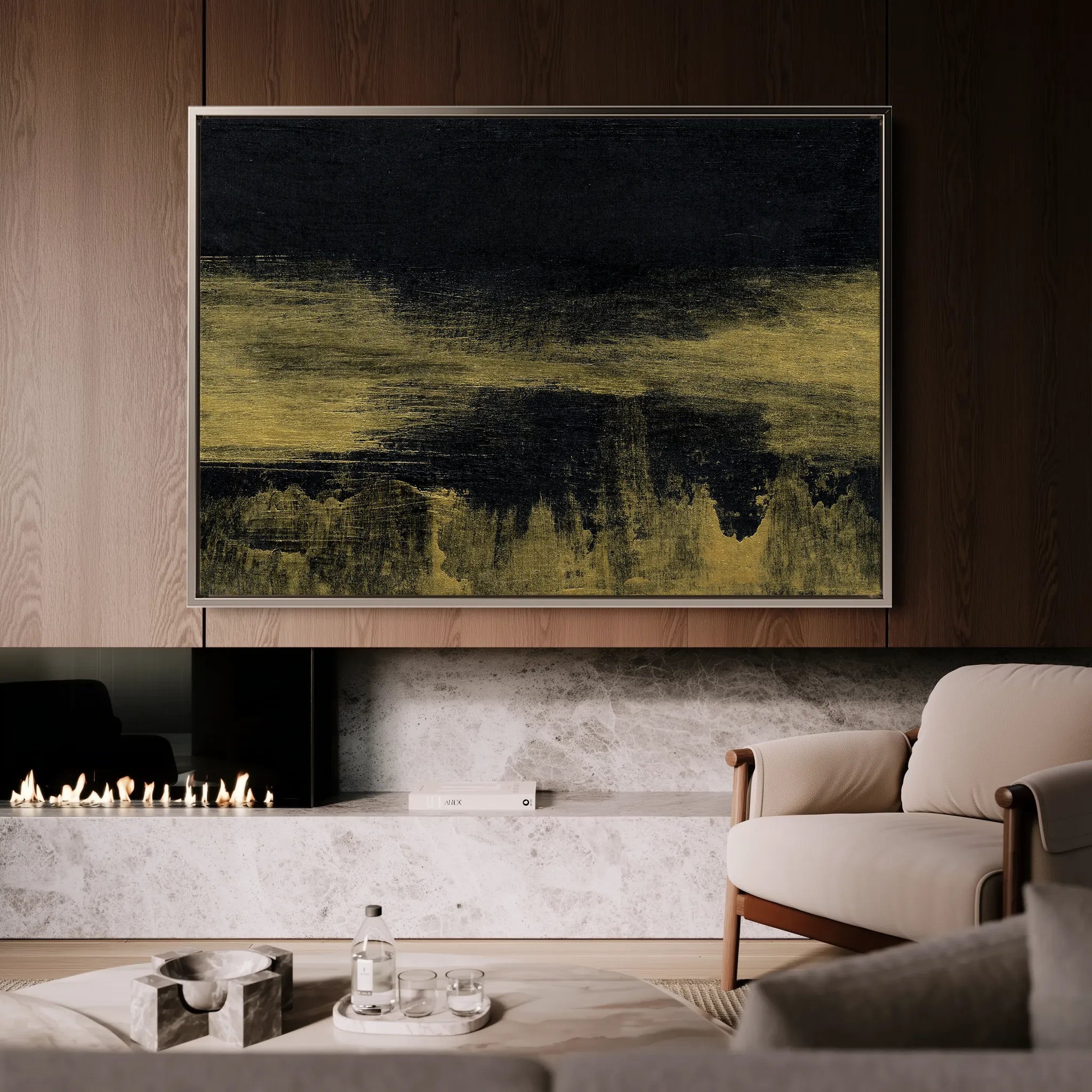 Abstract 229 Canvas Art 18" x 24" / 45 x 60 cm / Black