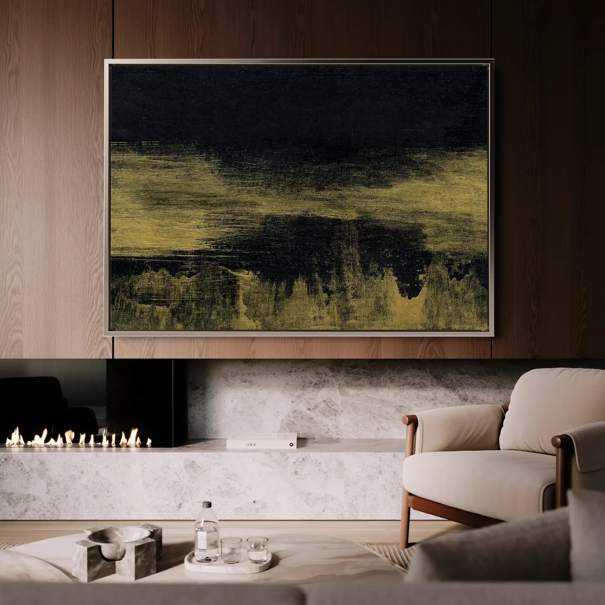 Abstract 229 Canvas Art 60 x 40 cm / Black
