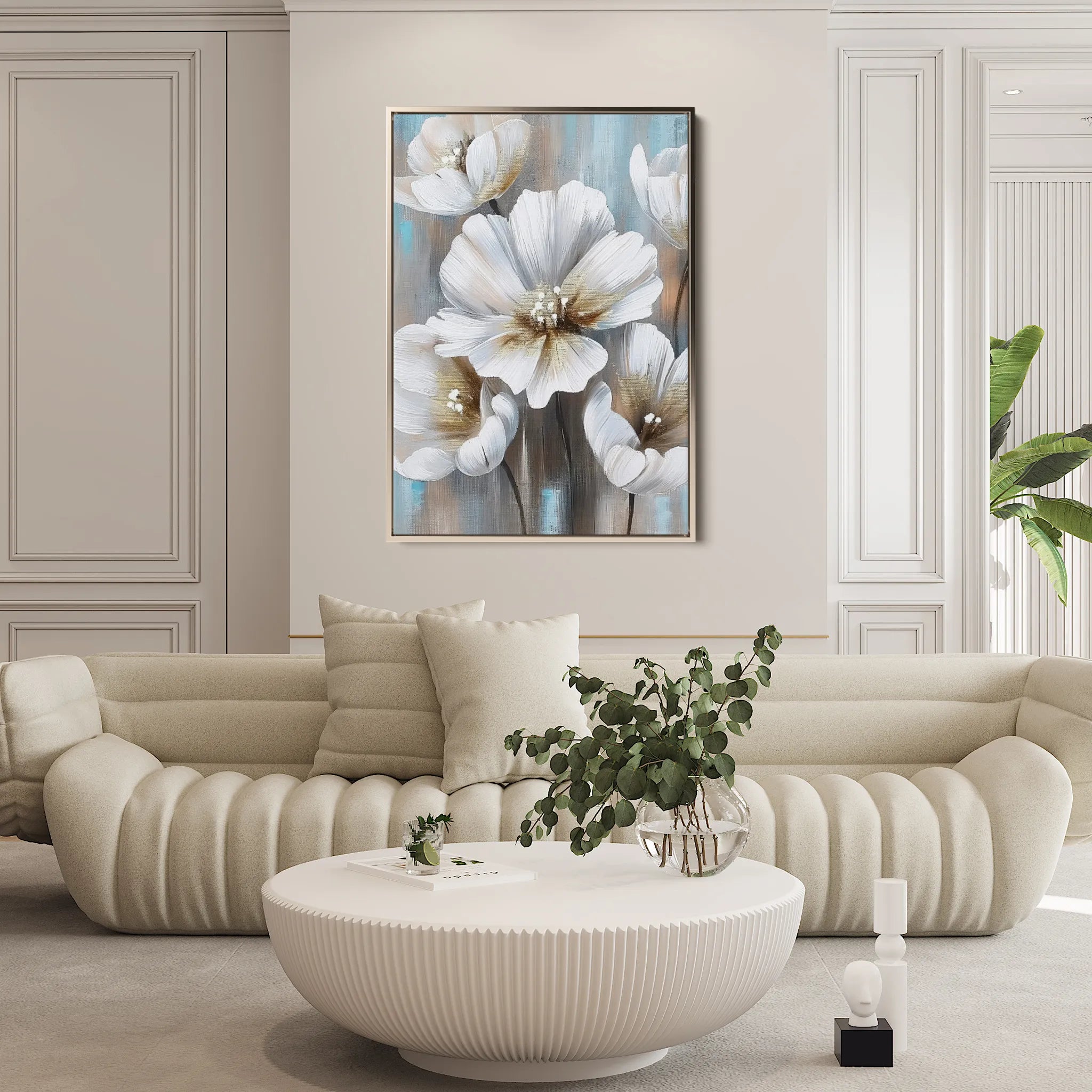 Floral 229 Canvas Art 18" x 24" / 45 x 60 cm / Black
